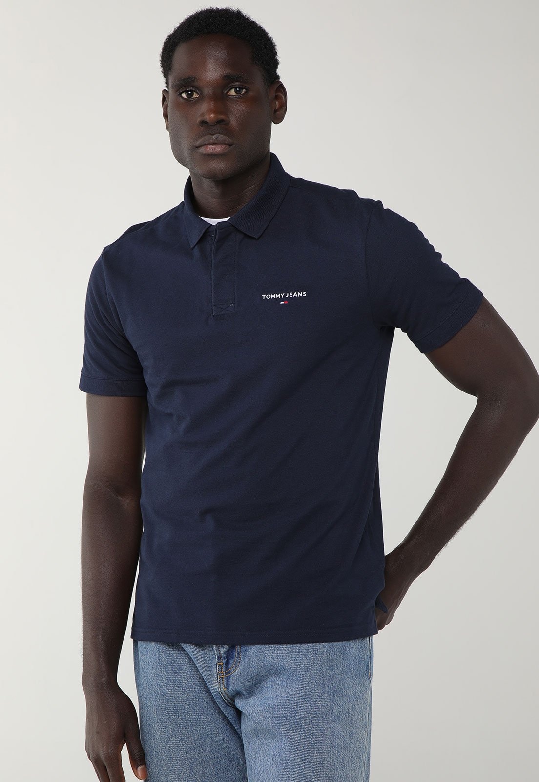 Imagem principal Camisa Polo Masculina Tommy Jeans TJM REG DNA Graphic Logo Tommy Jeans azul marinho