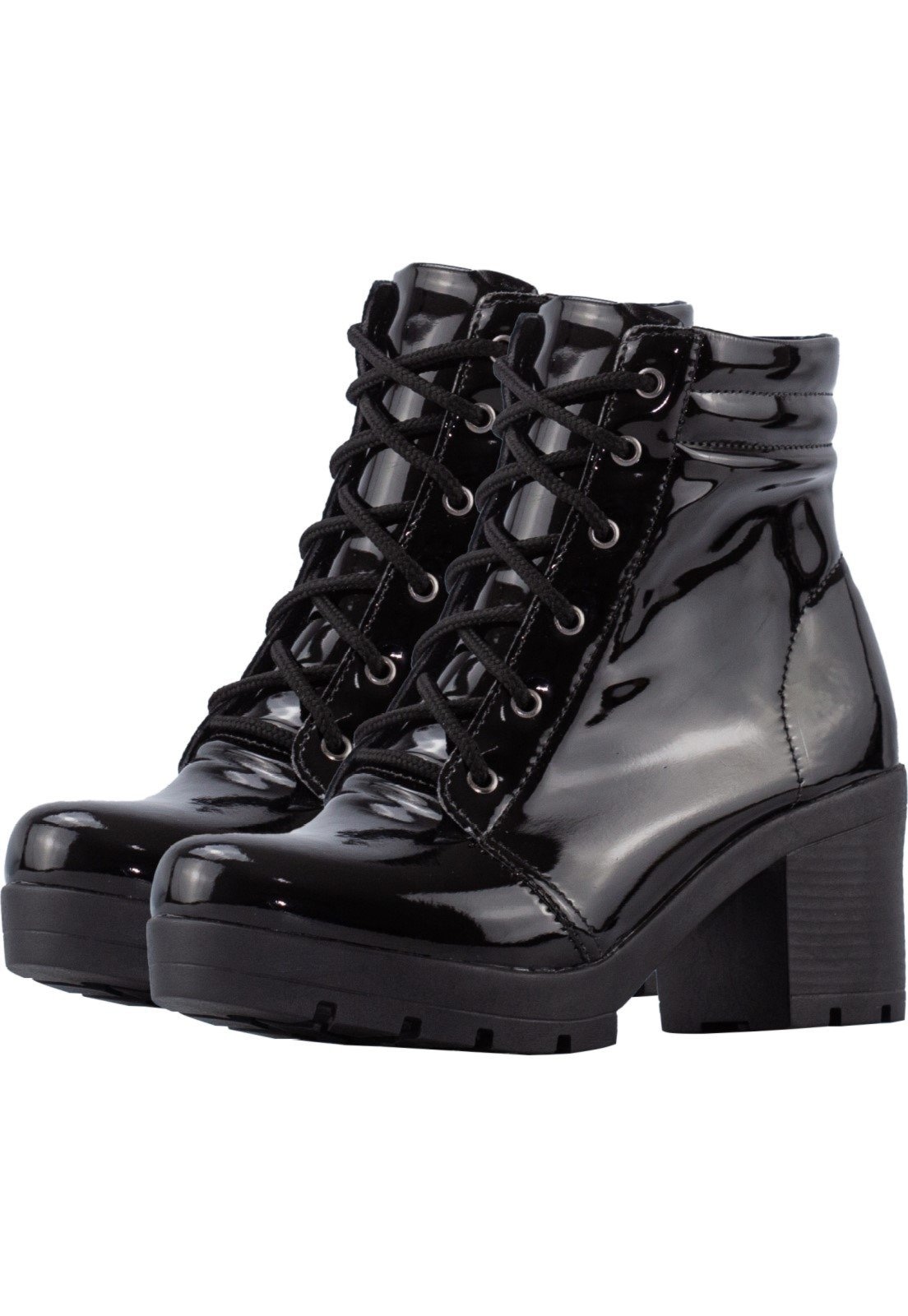 Imagem principal Bota Coturno Lumiss Salto Médio Cano Baixo Verniz LUMISS preto