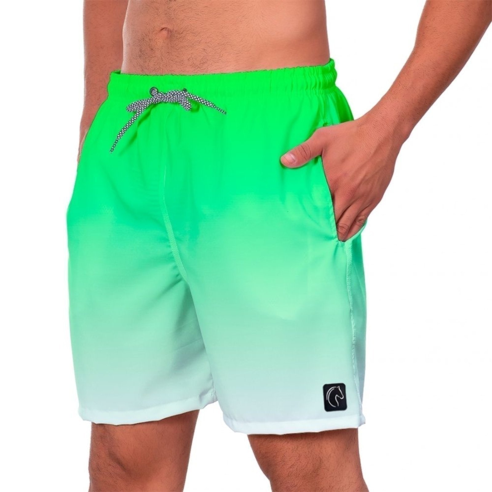 Imagem principal Short Praia Premium Masculino Academia Fitness Caminhada Degradê W2 STORE branco/multicolorido/verde/verde oliva verde