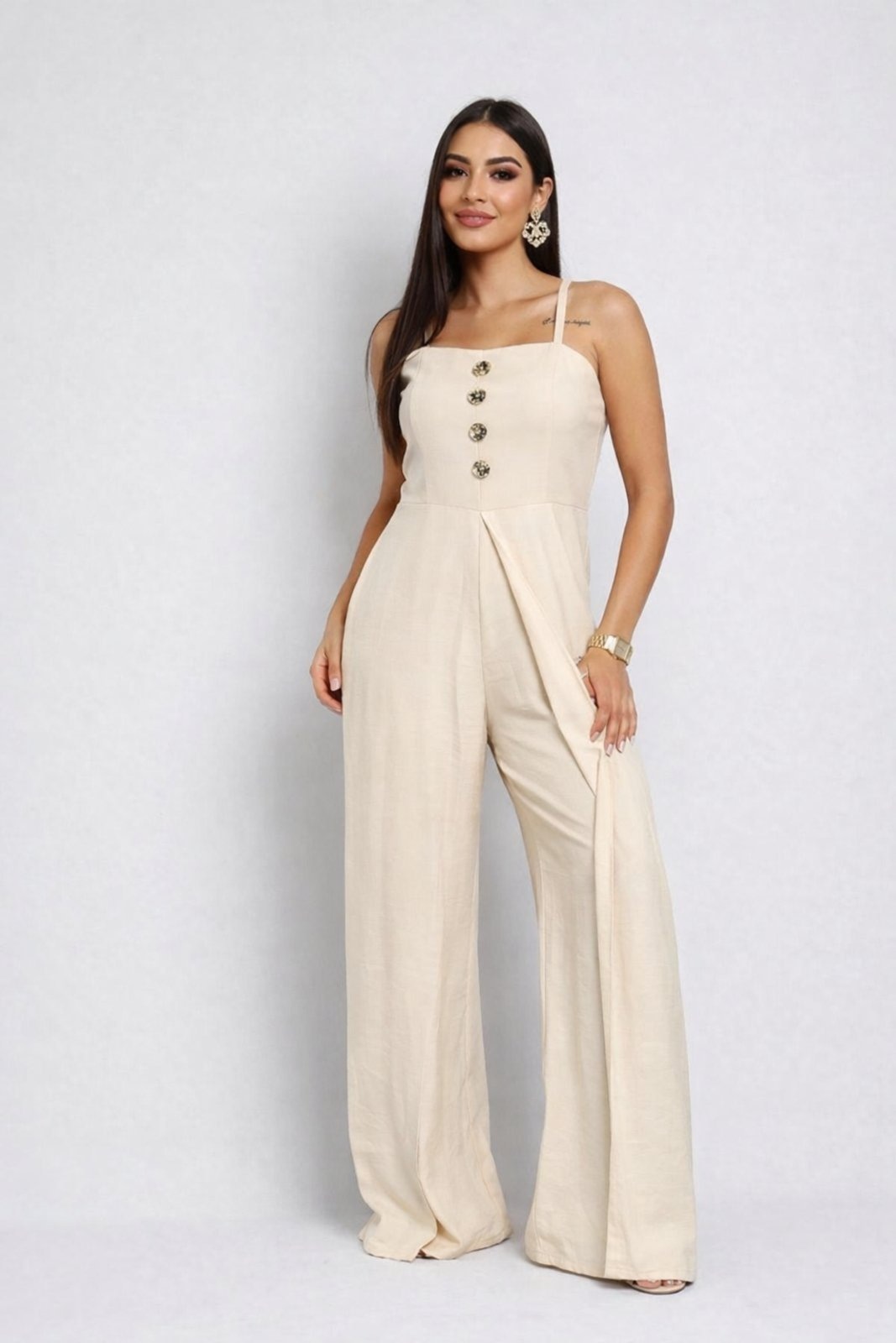 Imagem principal Macacão Longo D Bell Outlet Fashion Alcinha Creme D BELL OUTLET FASHION nude