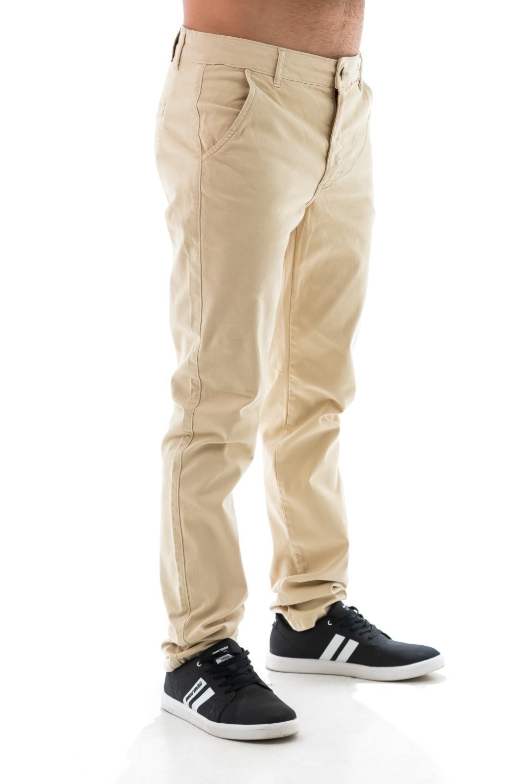 Imagem principal Calça Sarja Masculina Arauto Slim Collor com Bolso Embutido ARAUTO JEANS bege