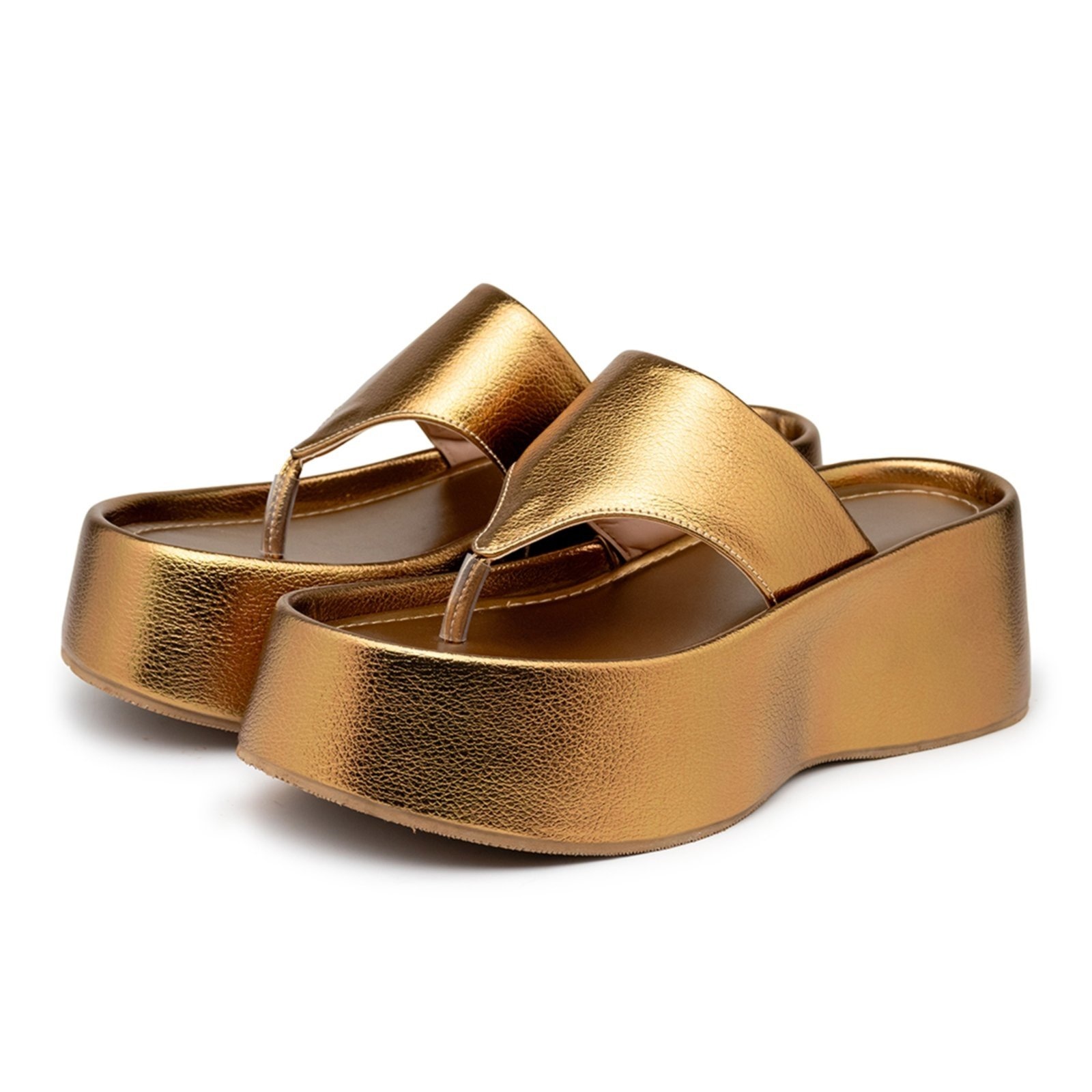 Imagem principal Sandália Feminina Tamanco Plataforma 5100 Floter Flor da Pele bronze