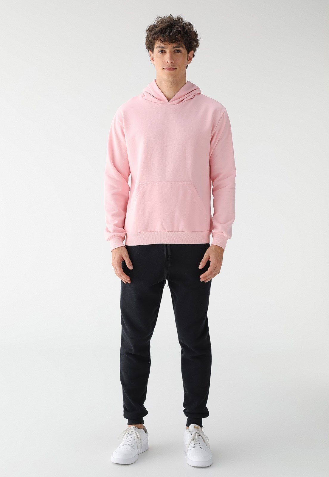 Imagem principal Blusa de Frio Moletom Canguru Masculino Flanelado Benellys Liso Claro Benellys rosa