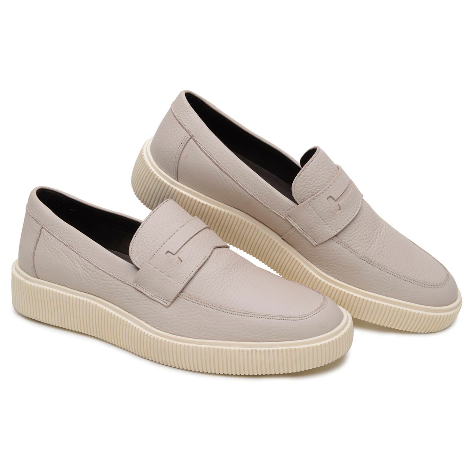 Imagem principal Sapato Mocassim Masculino Anna Andrade Casual Em Couro Slip On Oxford Elegante Marfim Anna Andrade bege