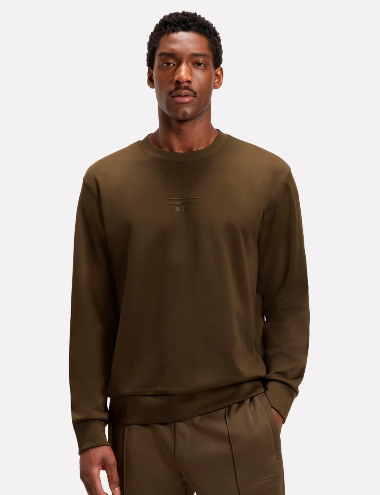 Imagem principal Blusa Hugo Boss X Porsche Masculina Moletom Regular C-Soleri 71 Militar Hugo Boss verde