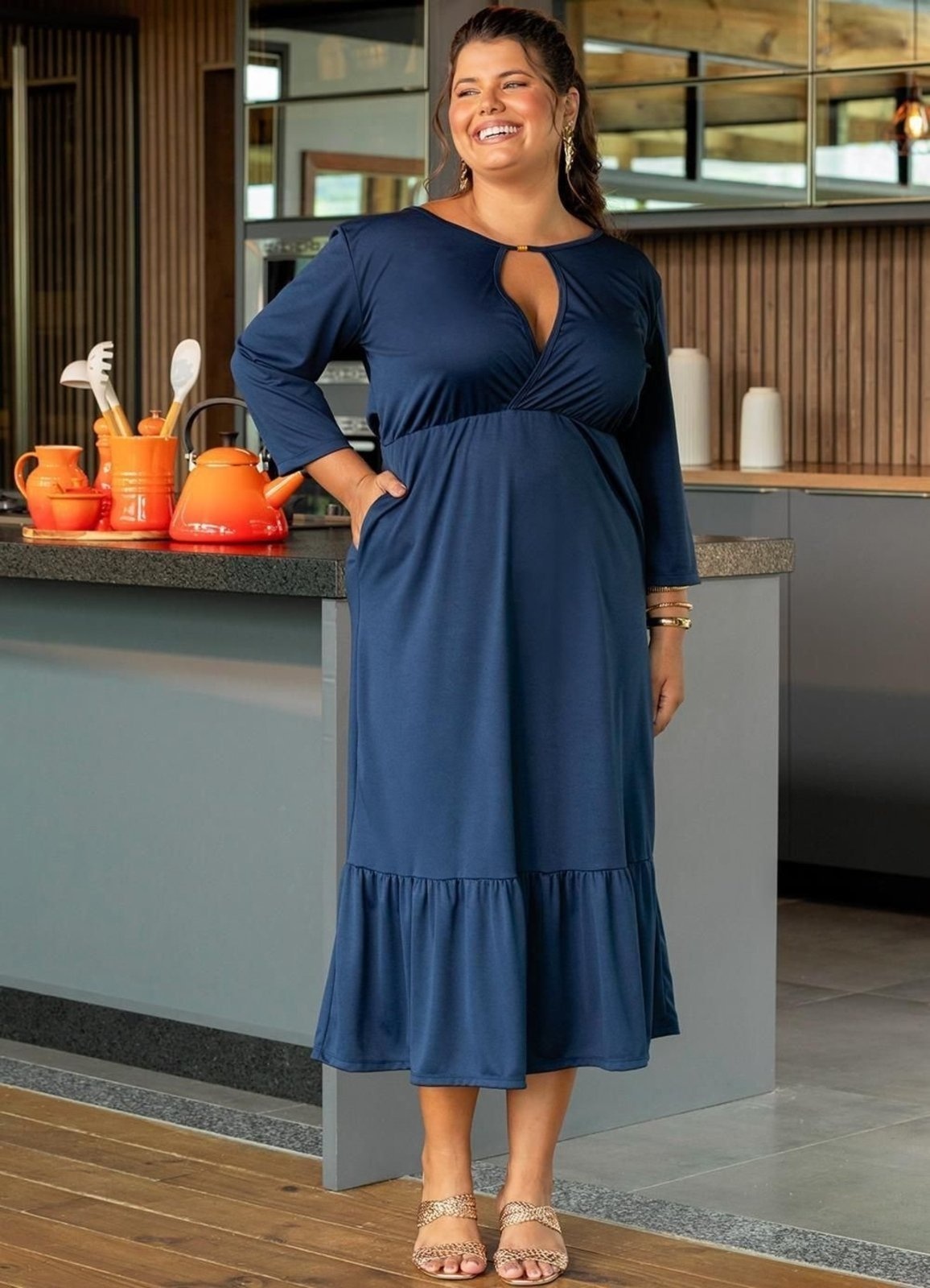 Imagem principal Vestido Em Malha Marinho Marguerite azul