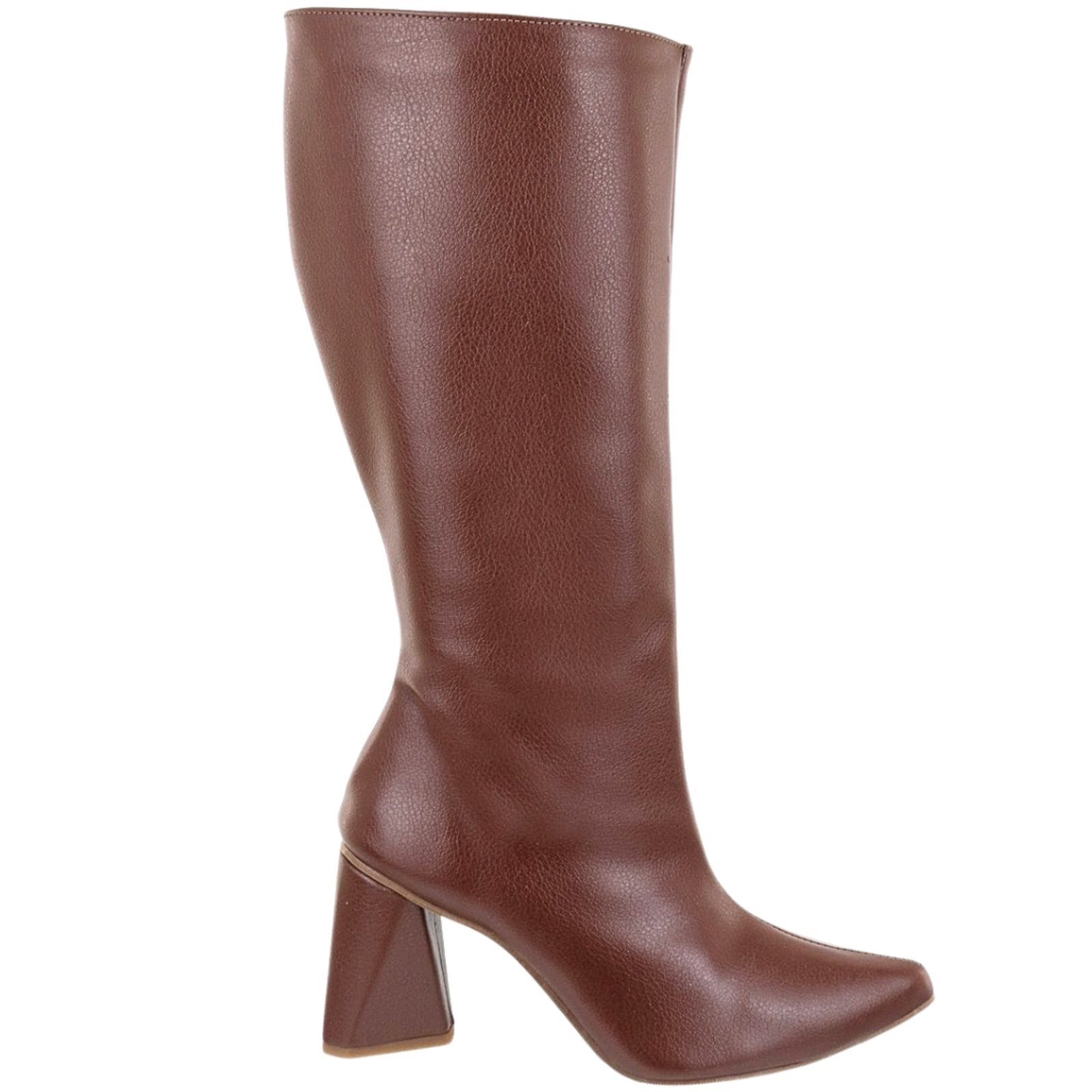 Imagem principal Bota Feminina Cano Alto Salto Geométrico Básica Inverno Flor da Pele 23020 Floter Cacau Flor da Pele marrom