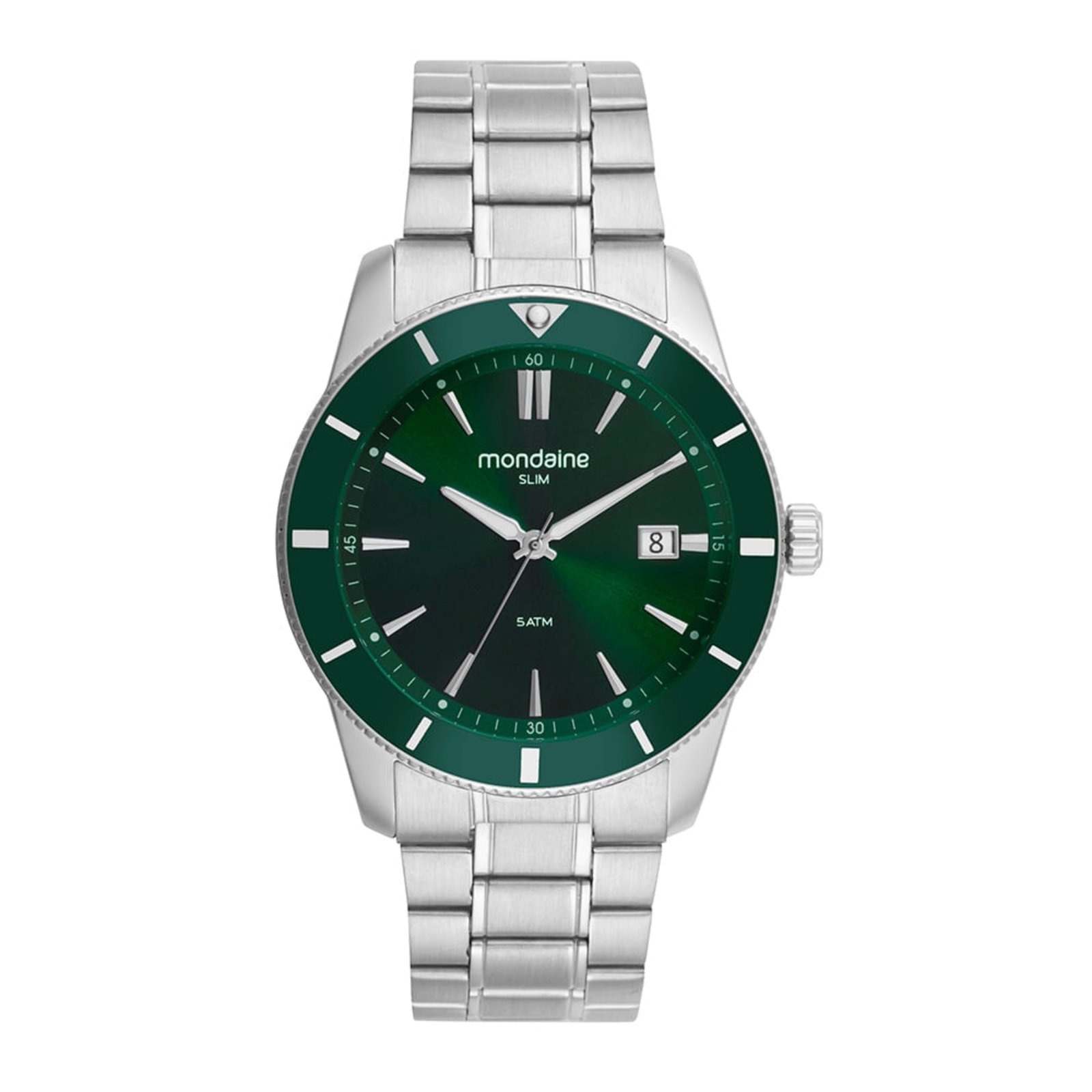 Imagem principal Relógio Masculino Slim Calendário Aço 10mm Mondaine prata