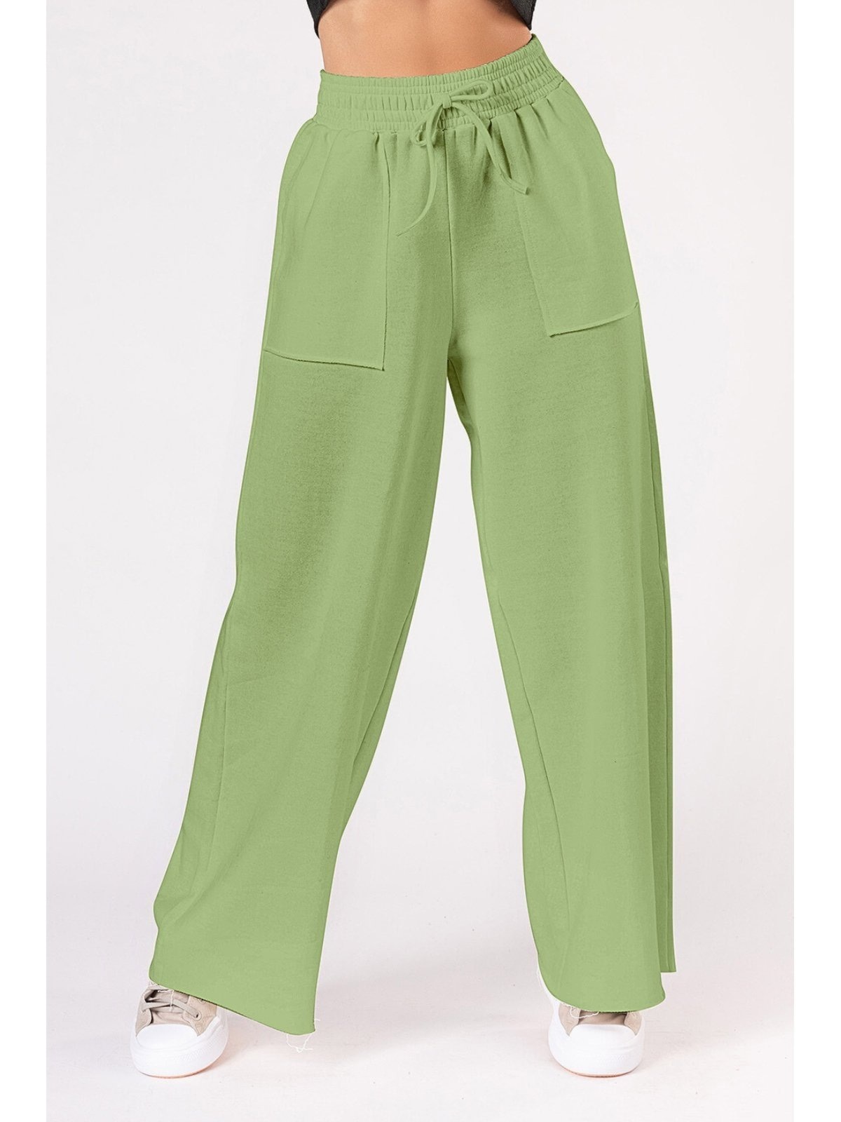 Imagem principal Calça Moletinho Wide Leg Val Verde Pistache Meu Jeans verde oliva