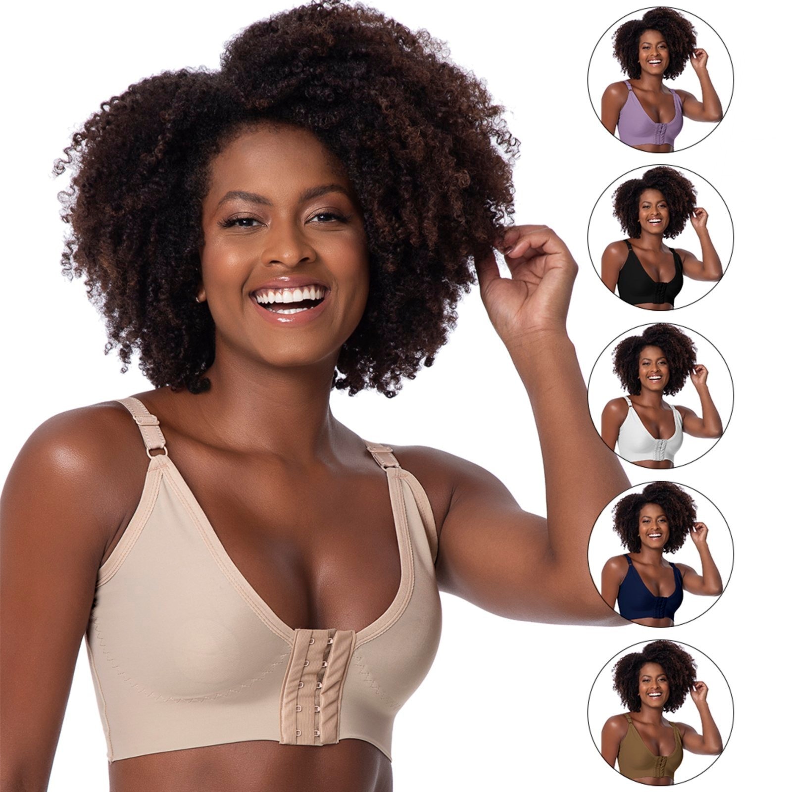 Imagem principal Kit 3 Soutiens Reforçados Gabi Lingerie Microfibra Cirúrgico Pós Operatório Silicone Gabi Lingerie azul marinho/bege/bordô/branco/castanho/lilás/multicolorido/preto