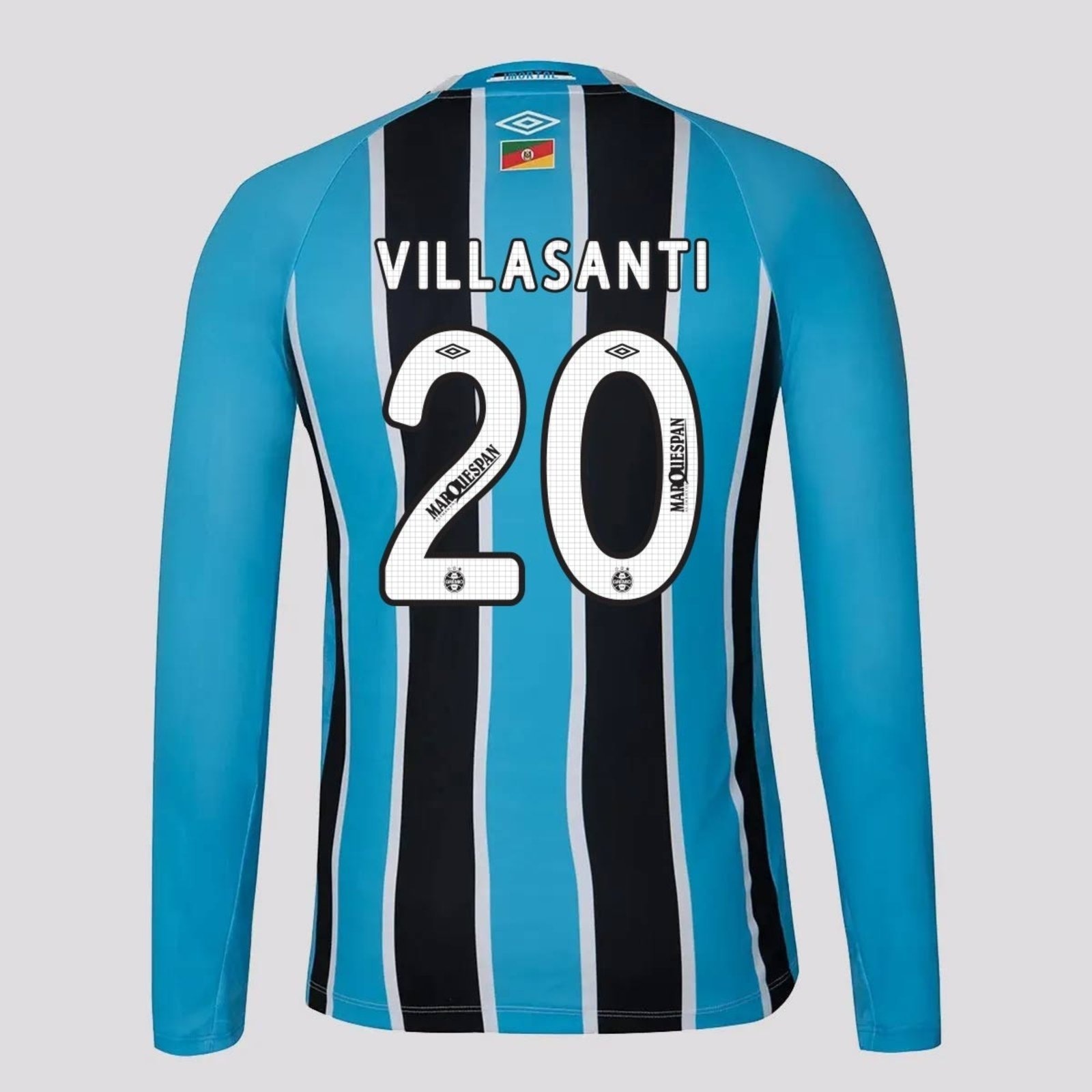 Imagem principal Camisa Umbro Grêmio I 2025 Manga Longa 20 Villasanti Umbro preto