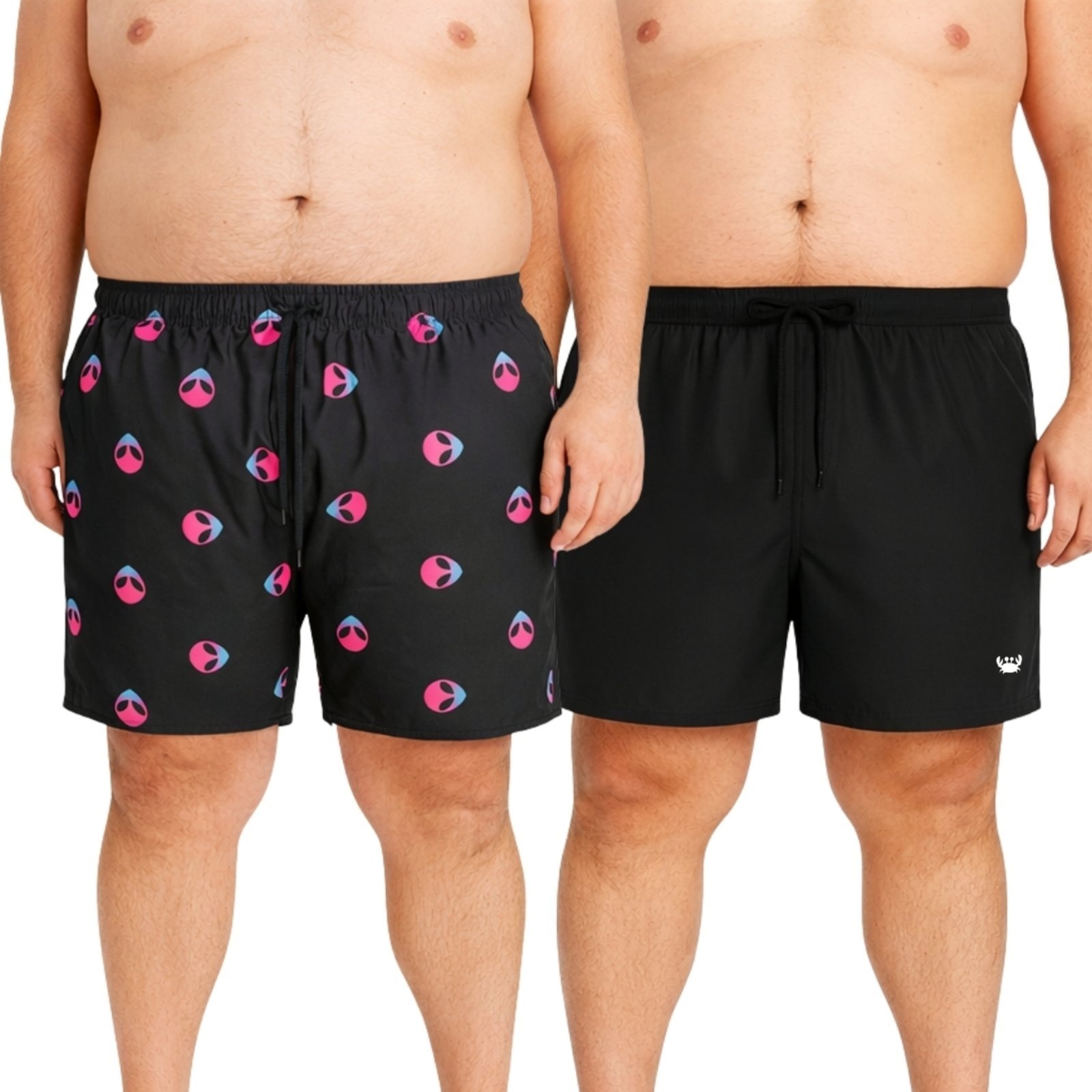 Imagem principal Kit 2 Short Tactel Masculino Plus Size Moda Praia Bermuda Relaxado preto