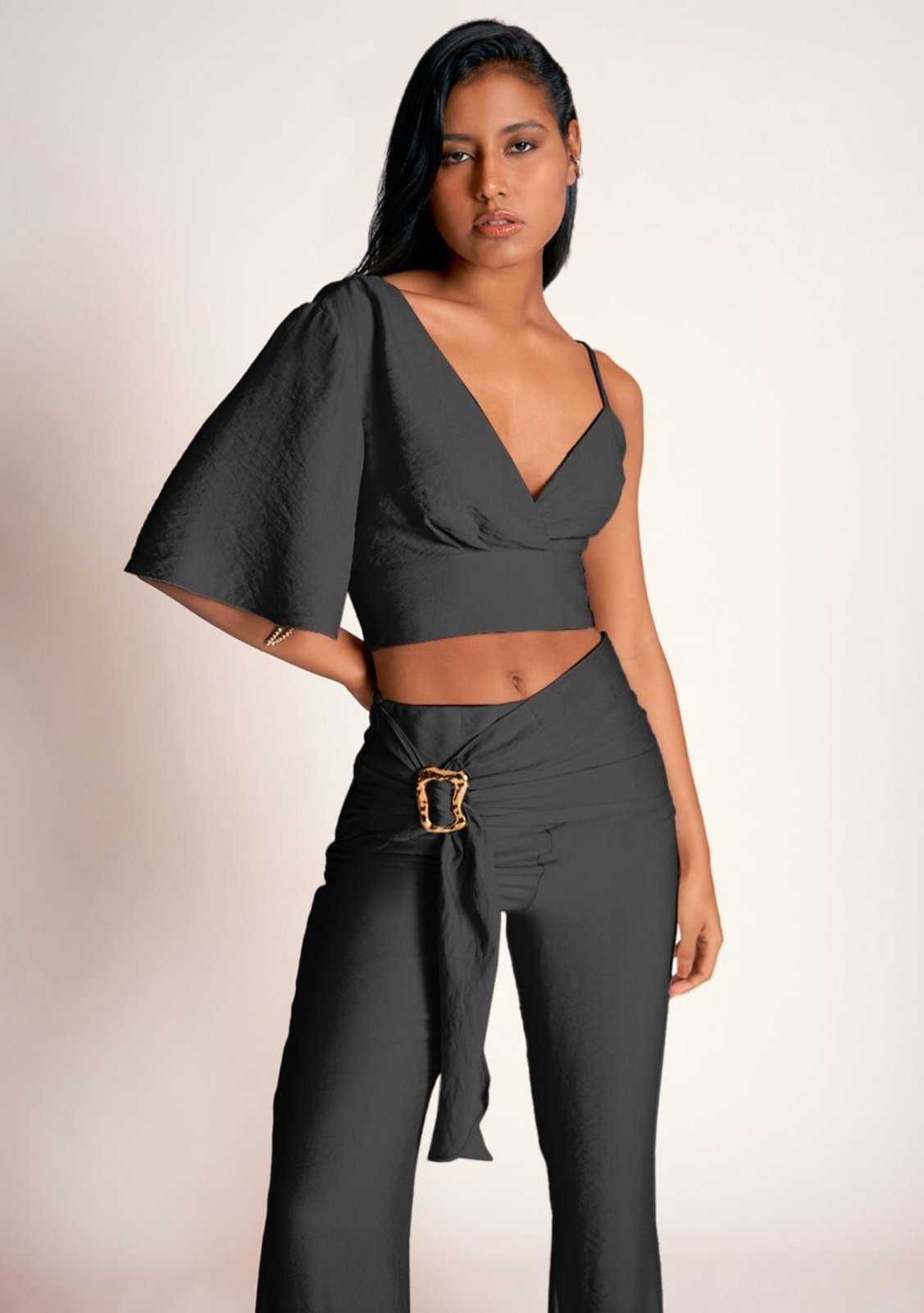 Imagem principal Calca Zinco Jogger Cintura Alta Com Fivela Zinco preto