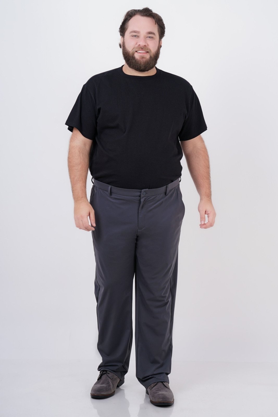 Imagem principal Calça Social Masculina Sh Fashion Super Elastano Plus Size Confortavél Cor Chumbo SH FASHION cinza