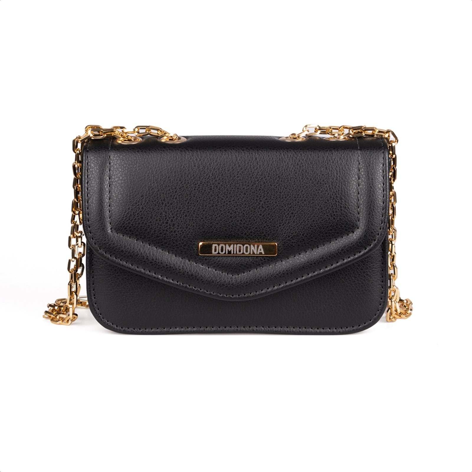Imagem principal Bolsa Feminina Domidona Mini Bag Preta Pequena com Corrente Dourada Domidona preto