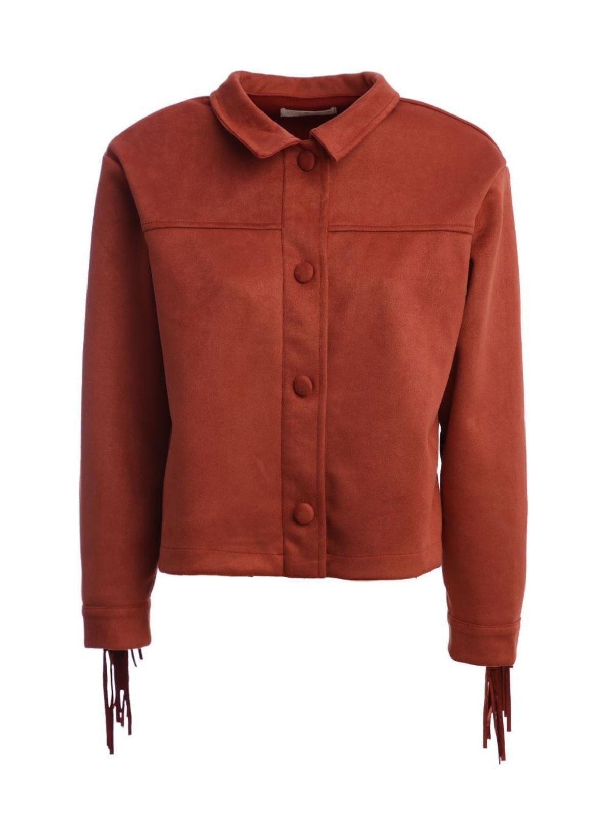 Imagem principal Jaqueta Suede com Franjas Autentique Feminina TELHA Autentique laranja