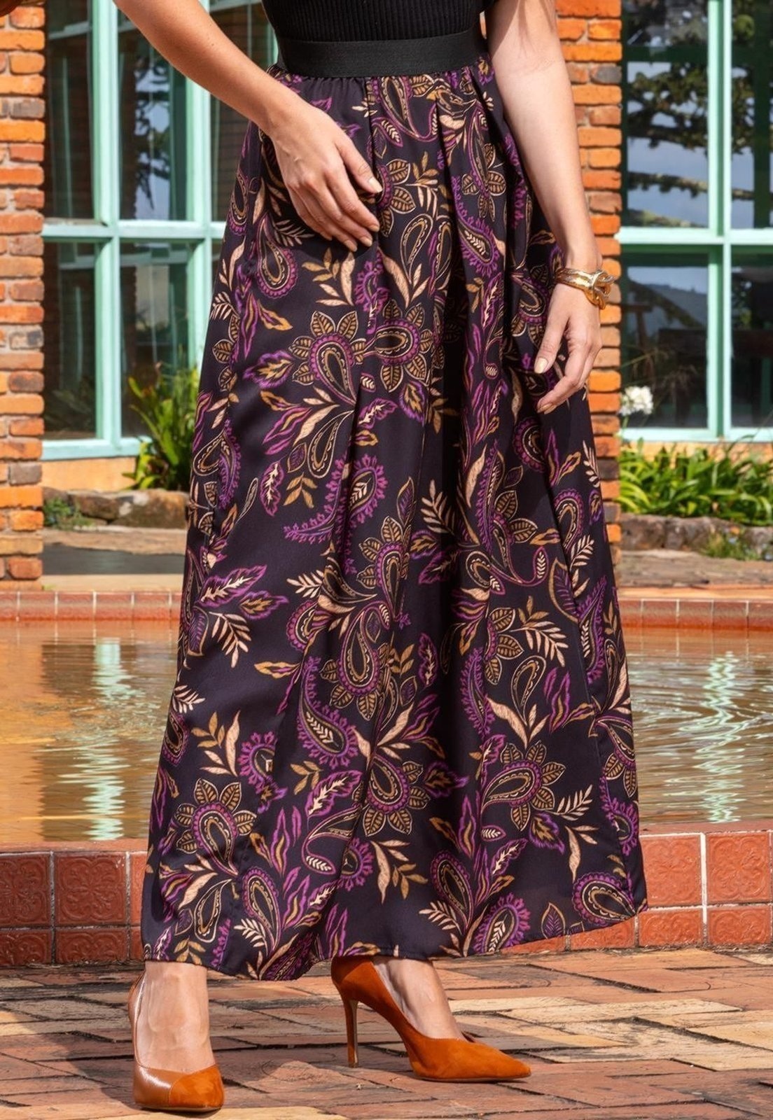 Imagem principal Saia Em Malha Crepe Quintess preto