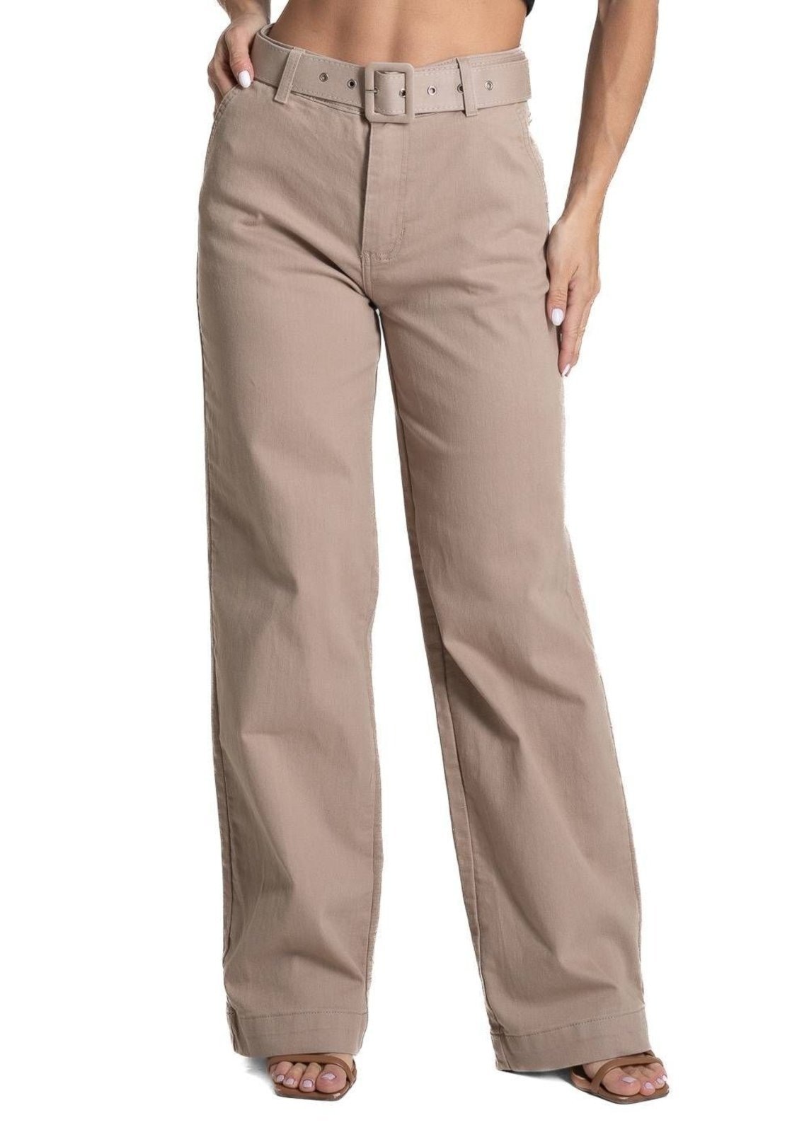 Imagem principal Calça Sarja Sawary Wide Leg - 277998 Sawary bege