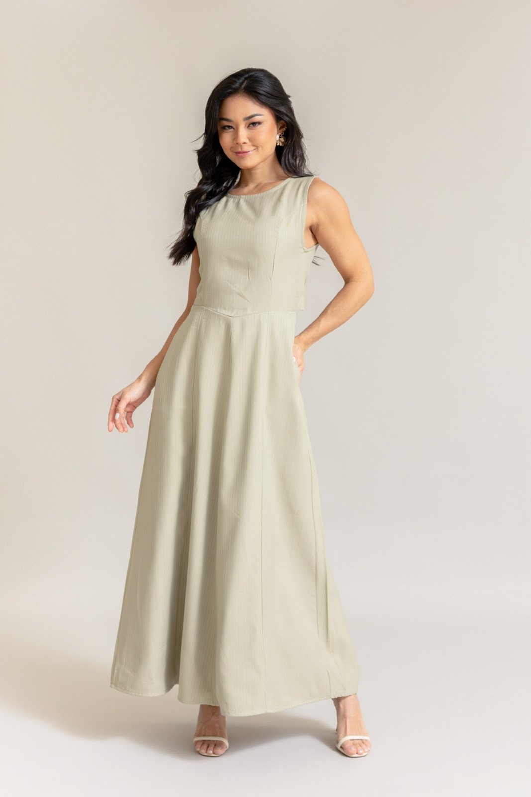 Imagem principal Vestido Em Viscose Feminino Com Abertura Diálogo Jeans DIALOGO verde