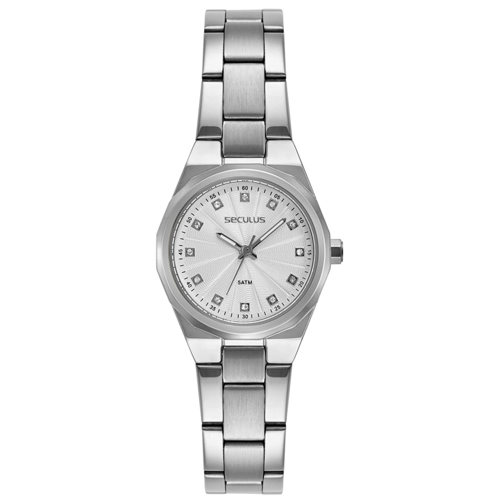 Imagem principal Relógio Feminino Cristais Visor Texturizado Seculus prata