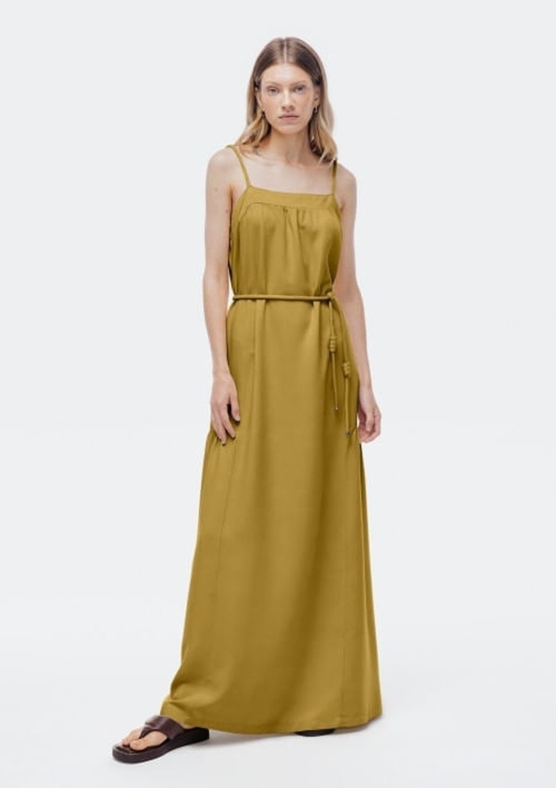 Imagem principal Vestido Longo Evasê Creponado Hering laranja