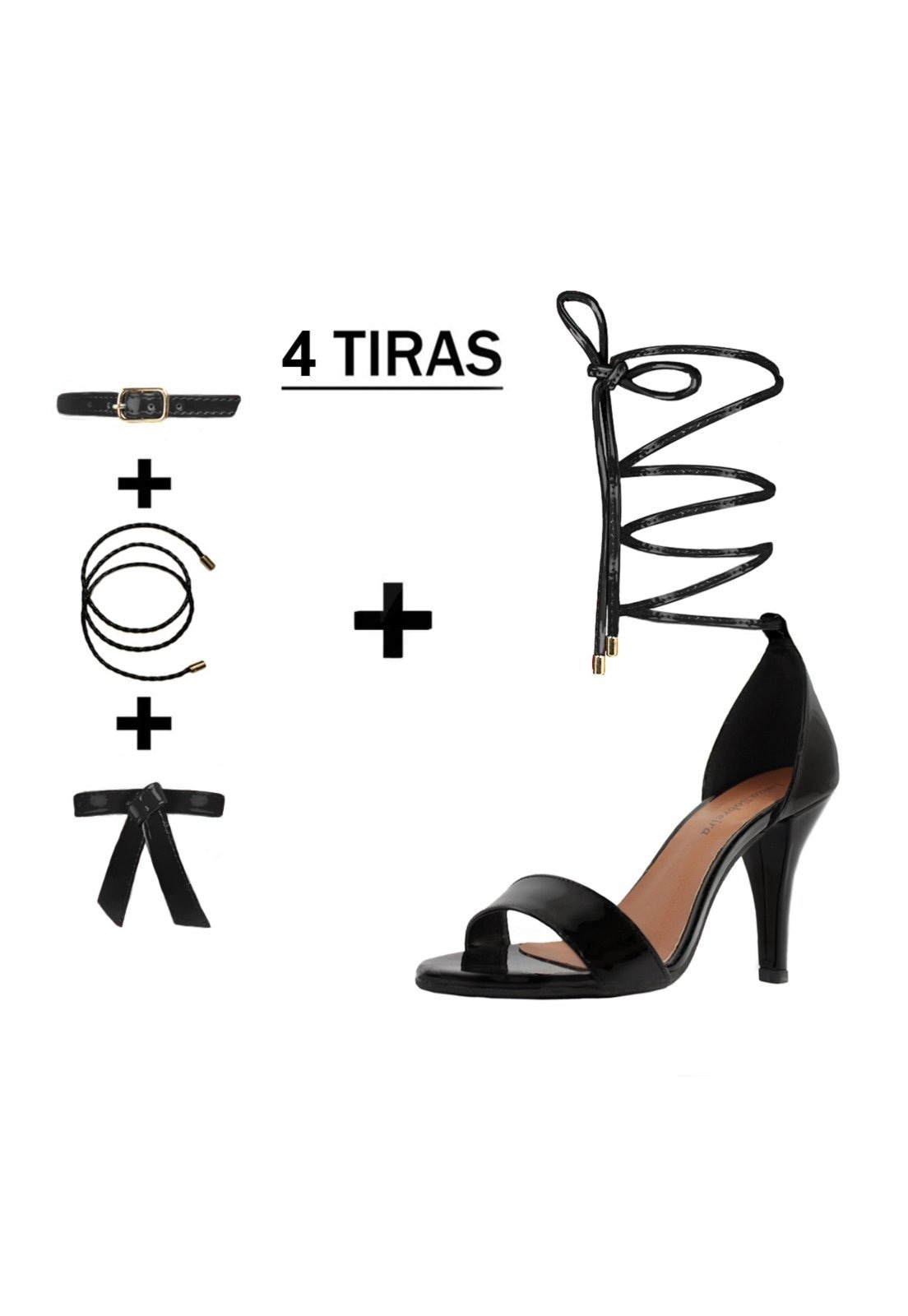 Imagem principal Sandália Troca Tira Salto Alto Luiza Sobreira Verniz Mod. 2212-2 Luiza Sobreira preto