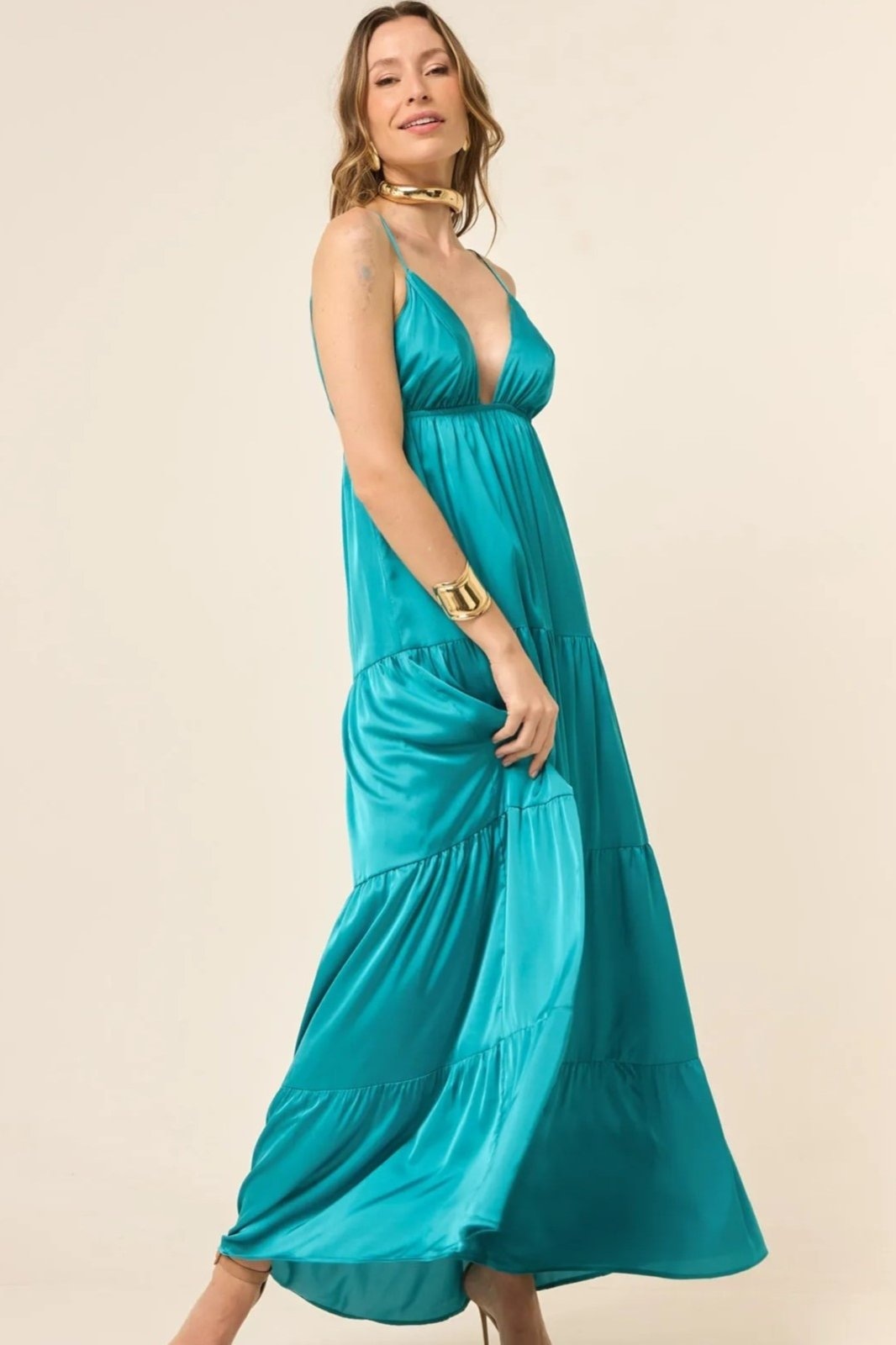 Imagem principal Vestido Noronha Festa Em Cetim Tifany VIC BRAND azul