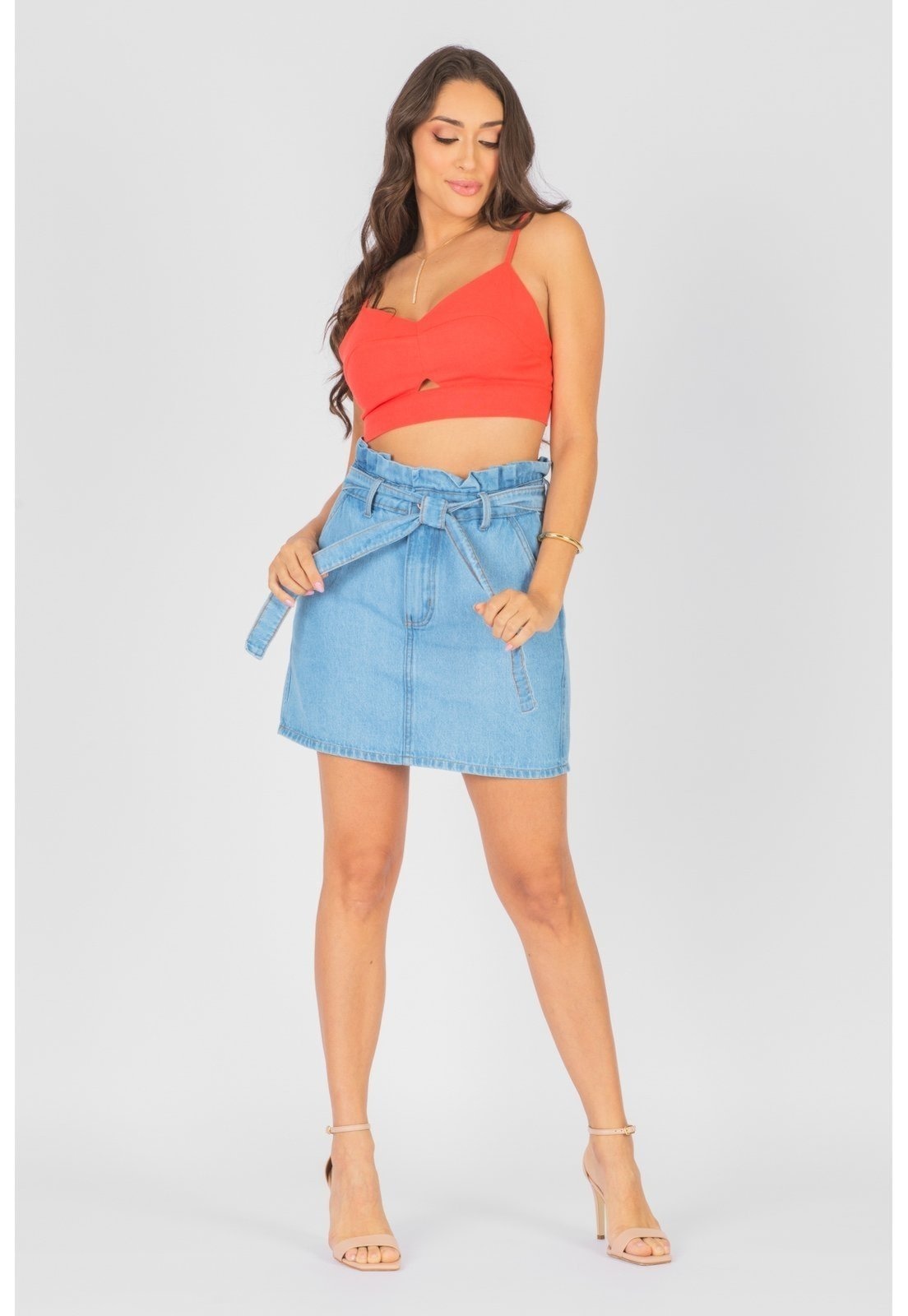 Imagem principal Saia Clochard Cintura Alta com Cinto NEW DENIM jeans