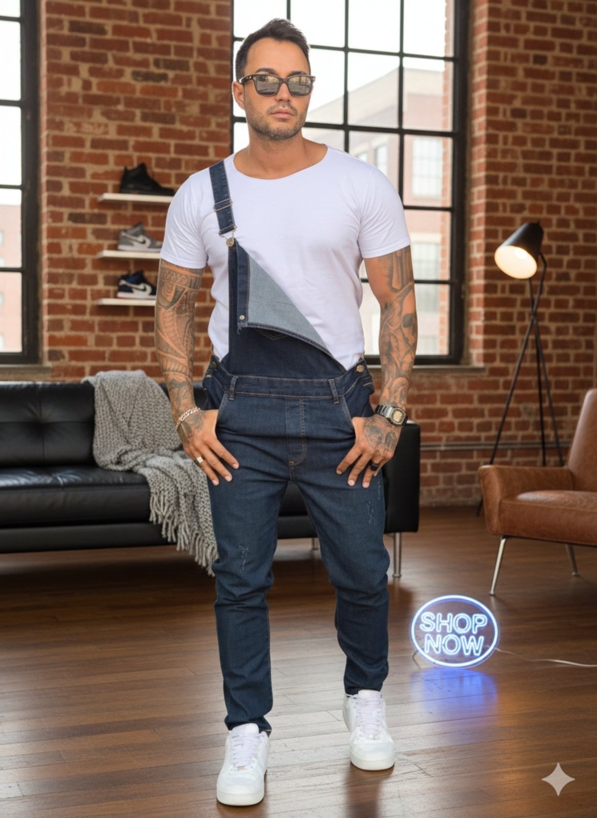 Imagem principal Macacão Jardineira Masculino Azulão Loka Rodolfo Jeans Loka azul marinho/jeans