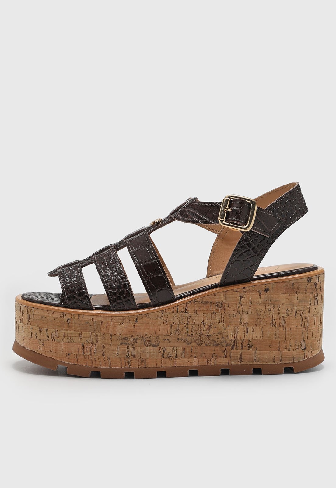 Imagem principal Sandália Feminina Luiza Barcelos Plataforma Croco Luiza Barcelos marrom