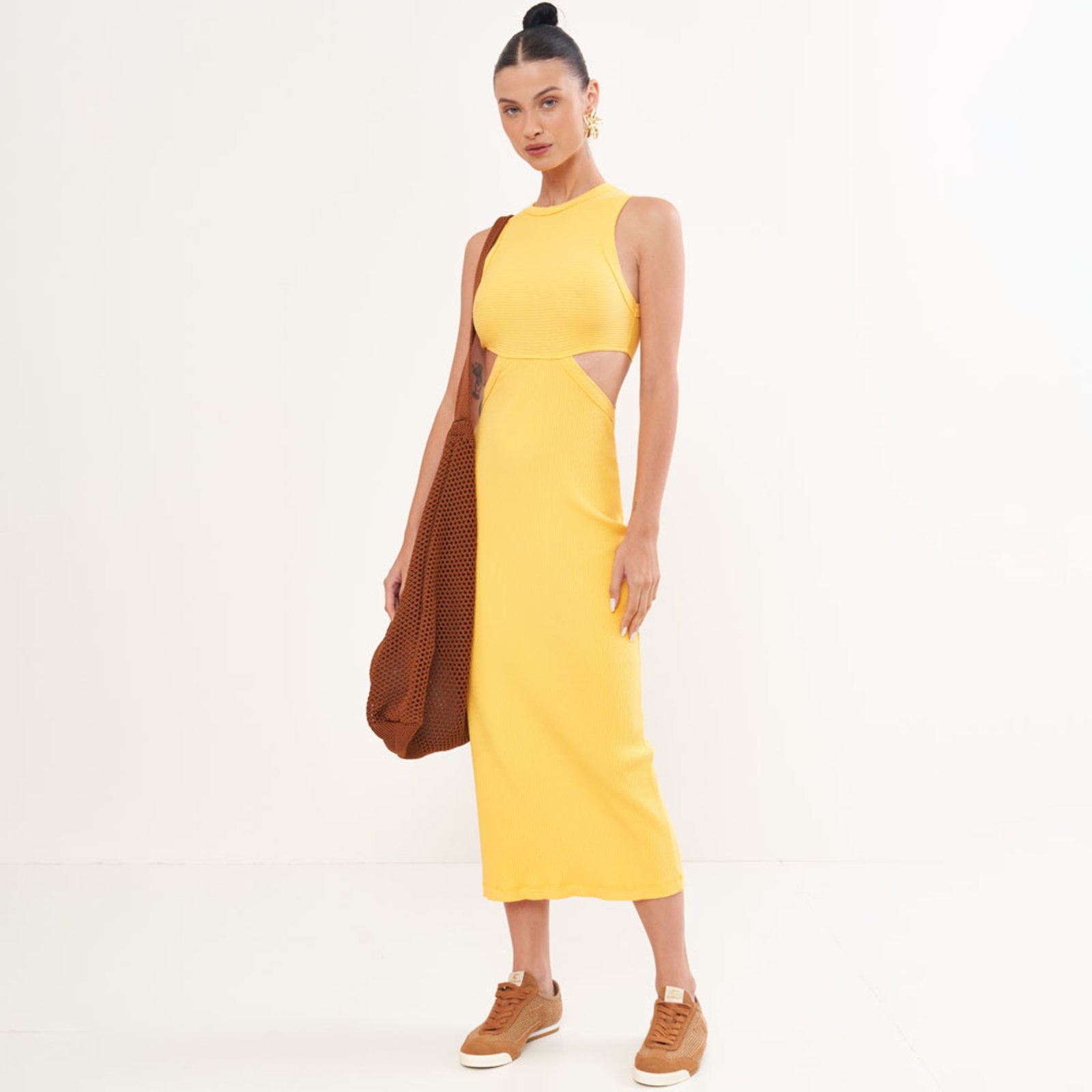 Imagem principal Vestido Super Mid Colcci Cut Pr26 Macao Feminino Colcci amarelo