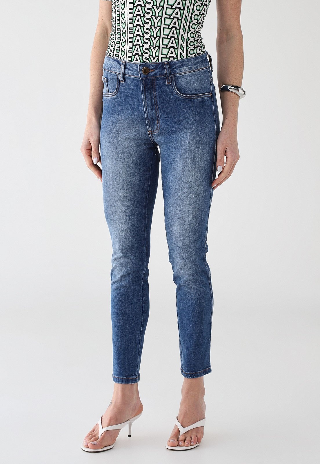 Imagem principal Calça Feminina Lança Perfume Diana Skinny Ankle High Lança Perfume azul