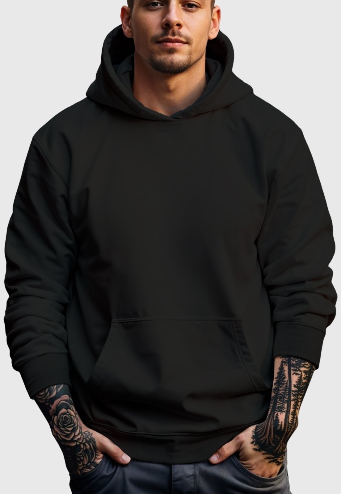 Imagem principal Moletom Canguru Masculino Flanelado Com Capuz Preto Benellys verde militar