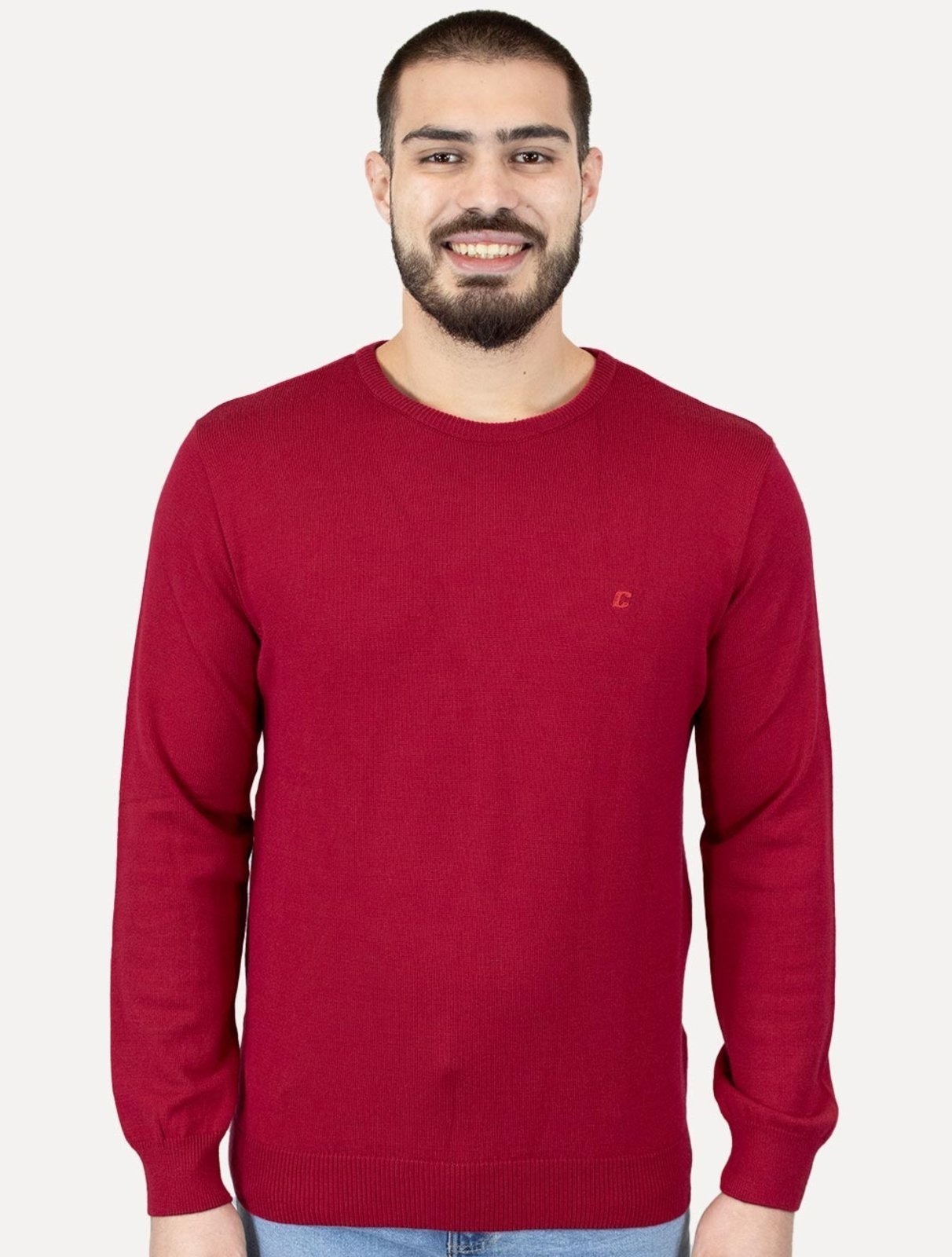 Imagem principal Suéter Colcci Masculino Tricot Crewneck Logo Colcci vermelho