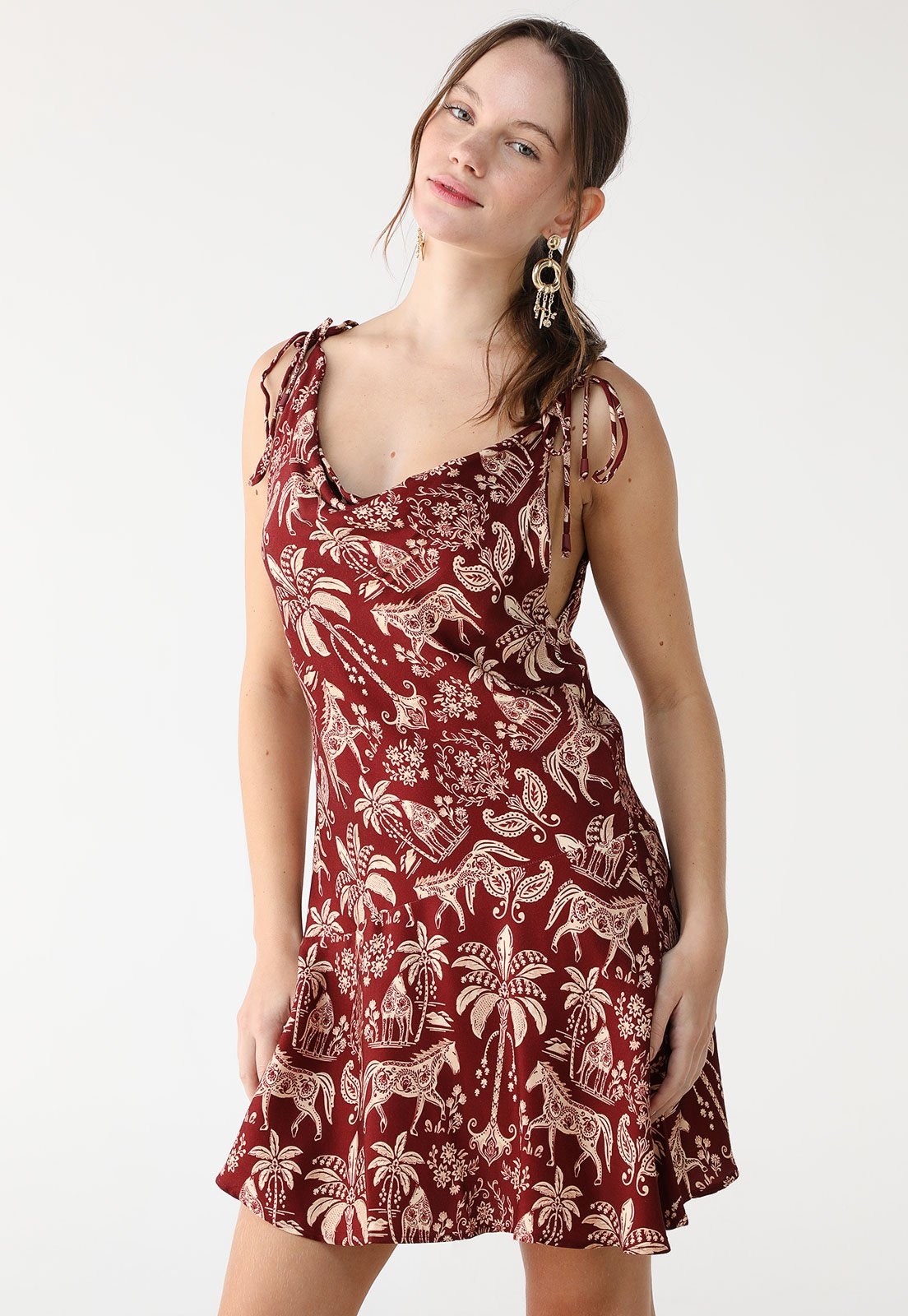 Imagem principal Vestido FARM Curto Haras FARM vinho