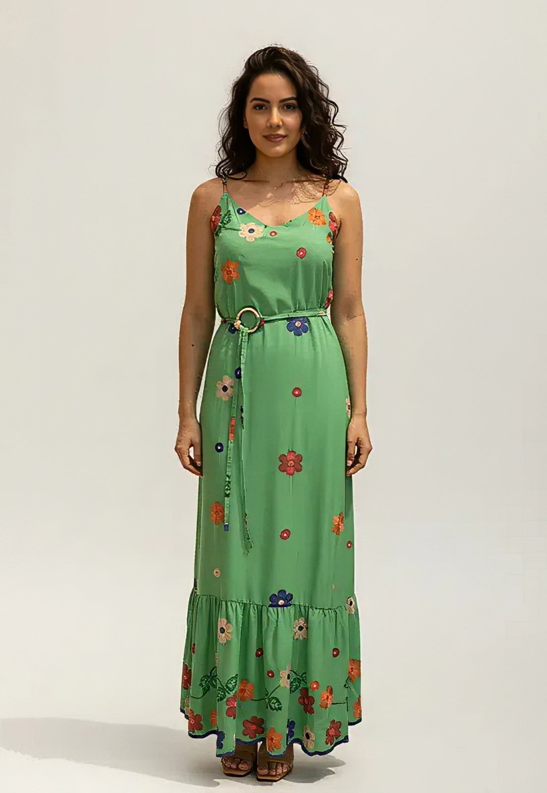 Imagem principal Vestido CabanaFree Longo Reto Regata Brisa Cabanafree verde