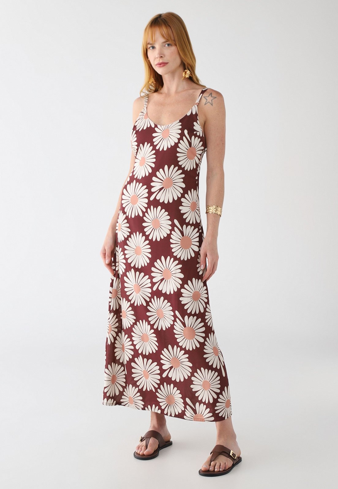 Imagem principal Vestido Feminino Billabong Beach Party Floral Longo Billabong vinho