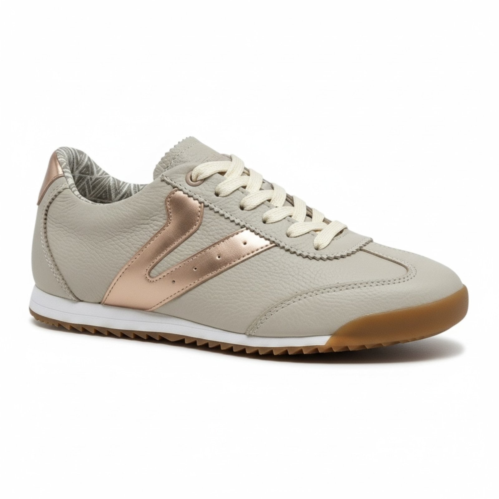 Imagem principal Tênis Feminino Couro Vittal Naomi Casual Clássico Retrô OffWhite Rosê USE VITTAL off-white offwhite