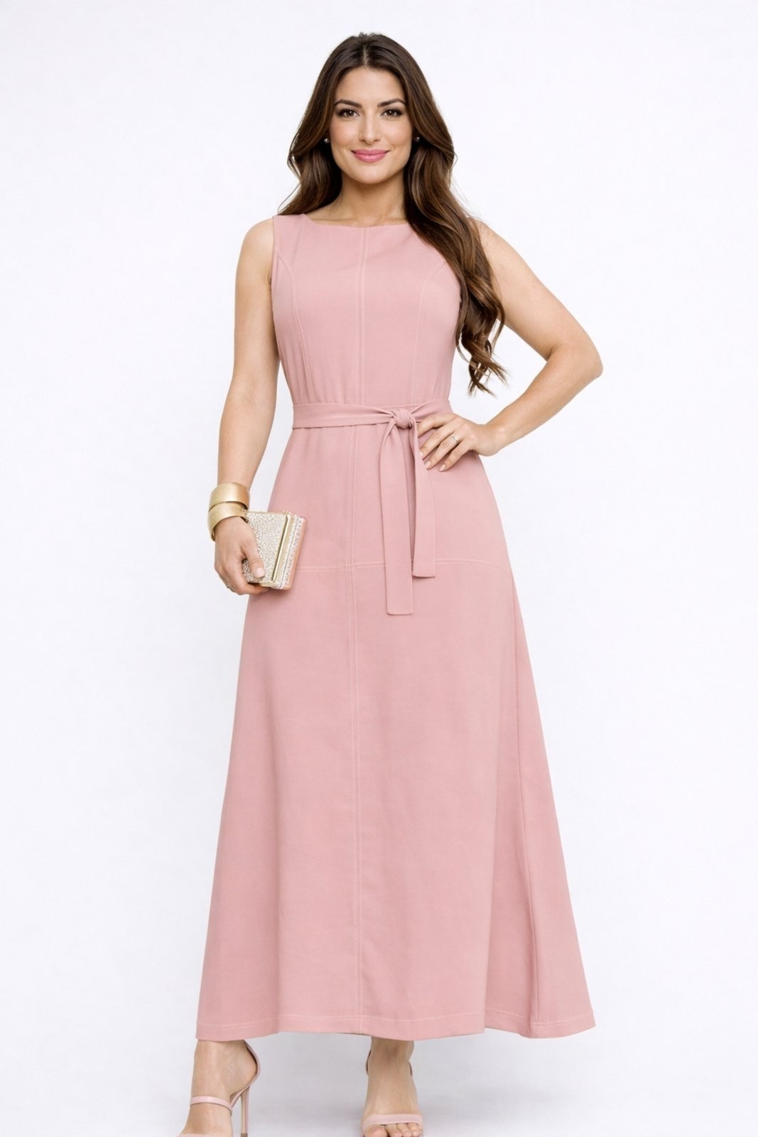 Imagem principal Vestido Midi D Bell Outlet Fashion Amarração Na Cintura D BELL OUTLET FASHION rosê