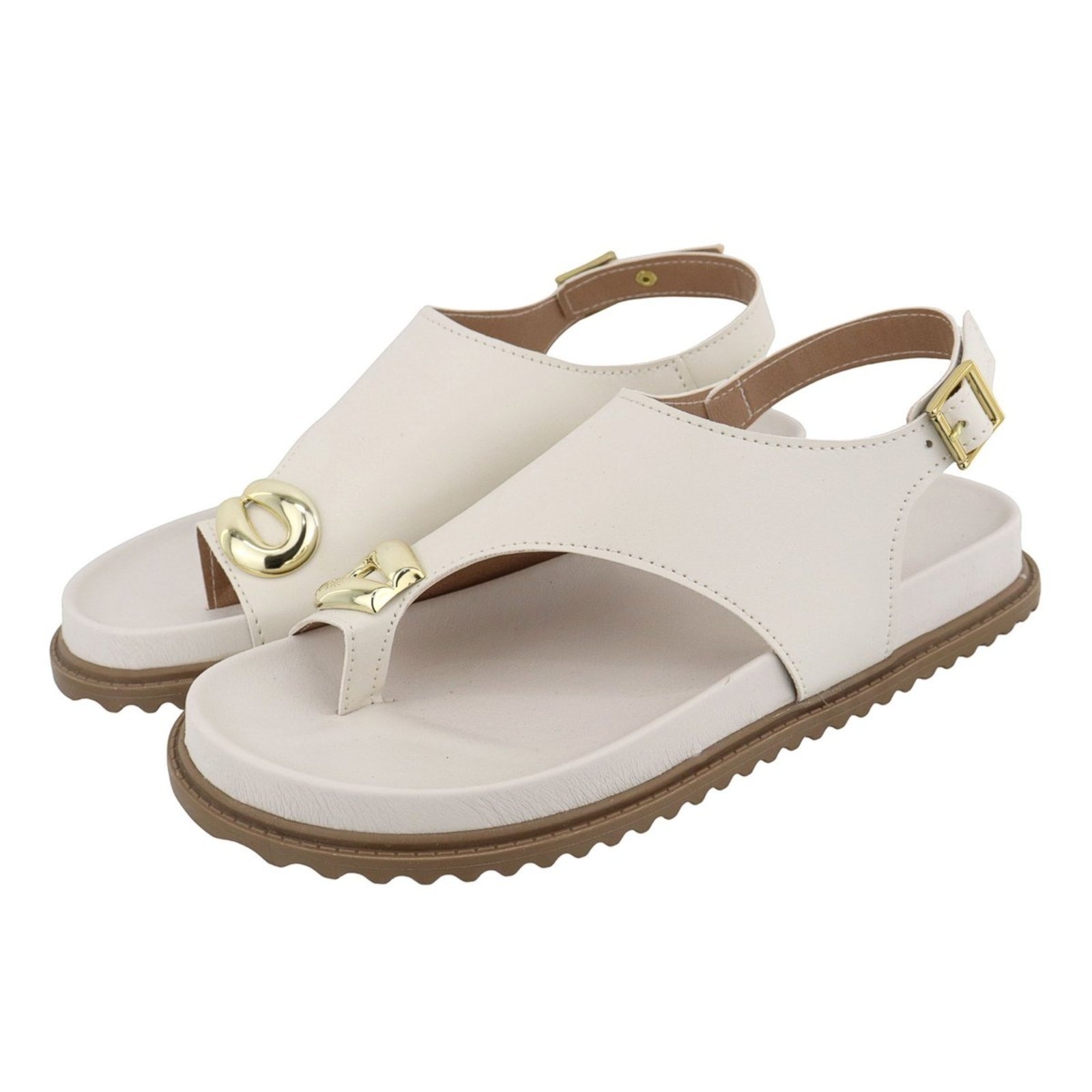 Imagem principal Sandália Papete Feminina Lançamento Dedo Off White TELLINI STORE off-white white