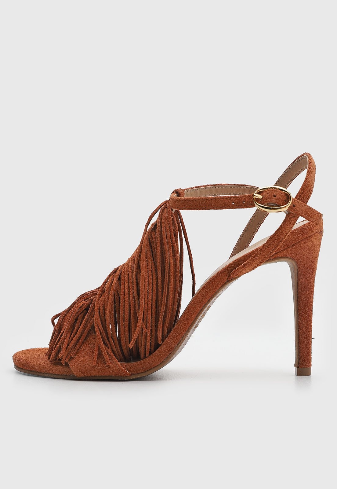 Imagem principal Sandália Feminina Lança Perfume Franjas Salto Fino Lança Perfume marrom