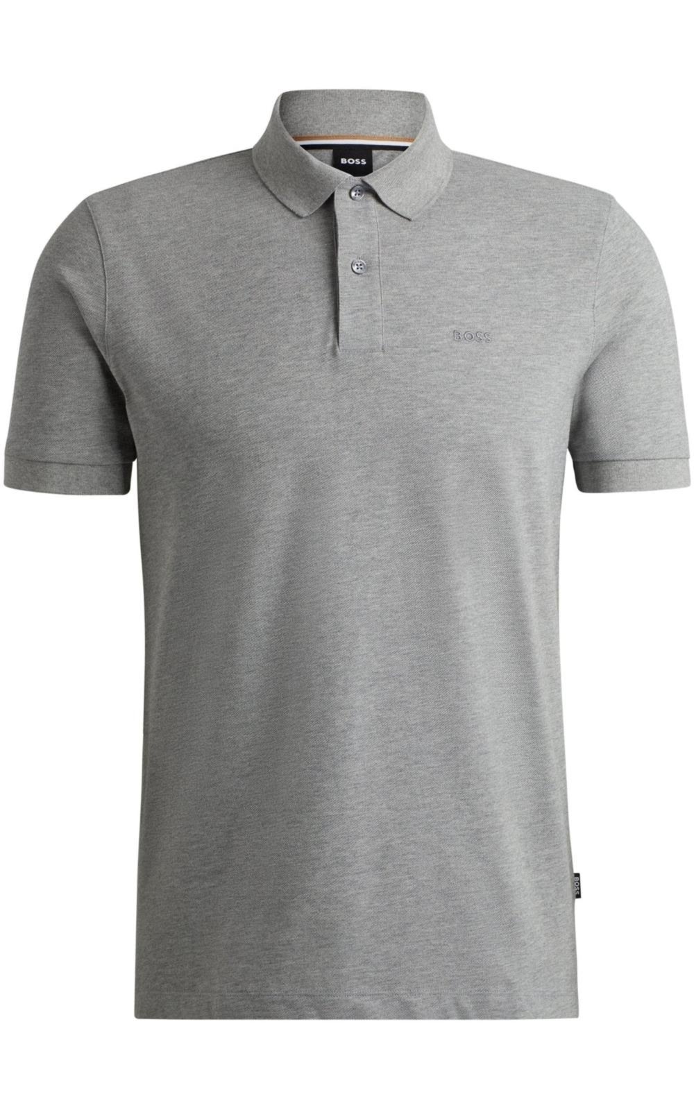 Imagem principal Polo Pallas Regular-Fit De Algodão Com Logo Bordado Boss cinza