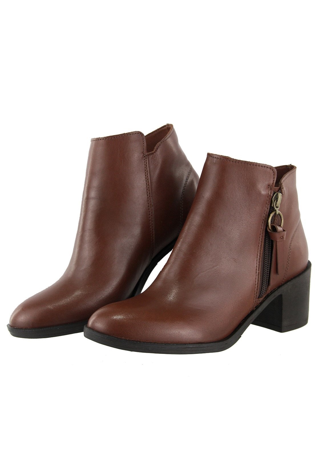 Imagem principal Bota em Couro Fashion Maria Paula Cano Curto Cacau MARIA PAULA café