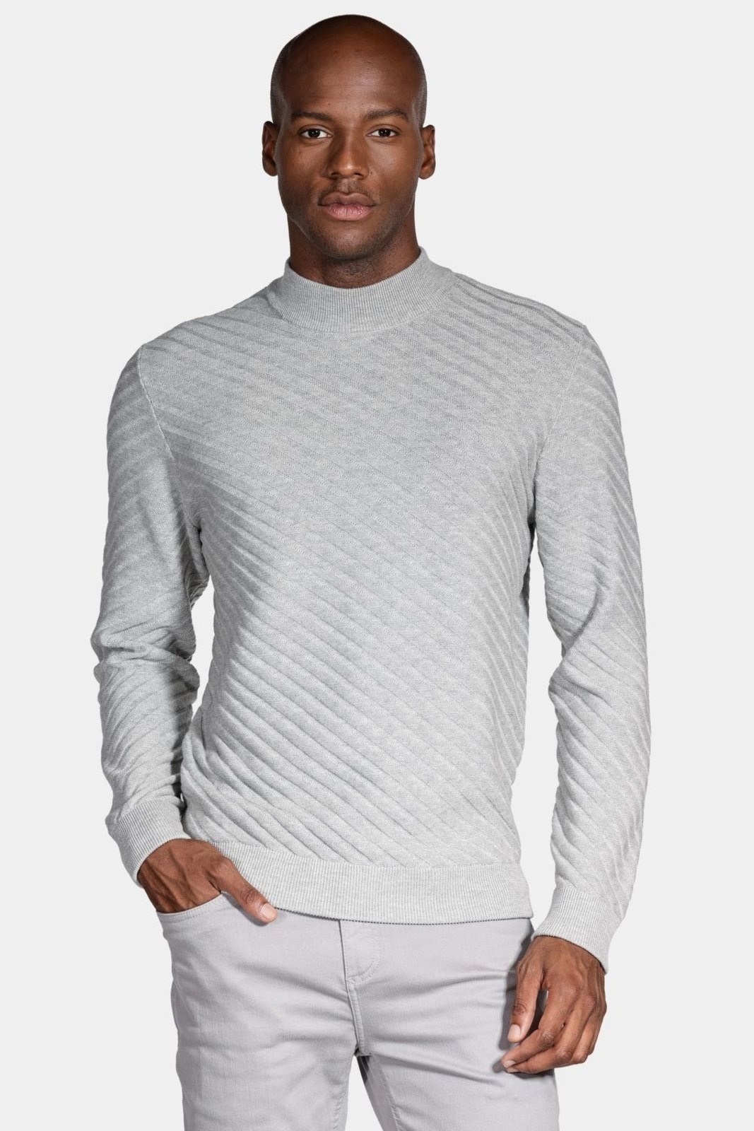 Imagem principal Tricot Aramis Manga Longa Gola Midi Mescla Aramis cinza