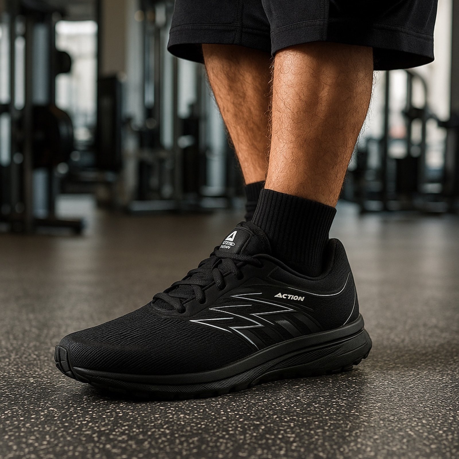 Imagem principal Tênis Masculino Academia Caminhada Leve Conforto Diário Respirável Black Bia Ramos preto black