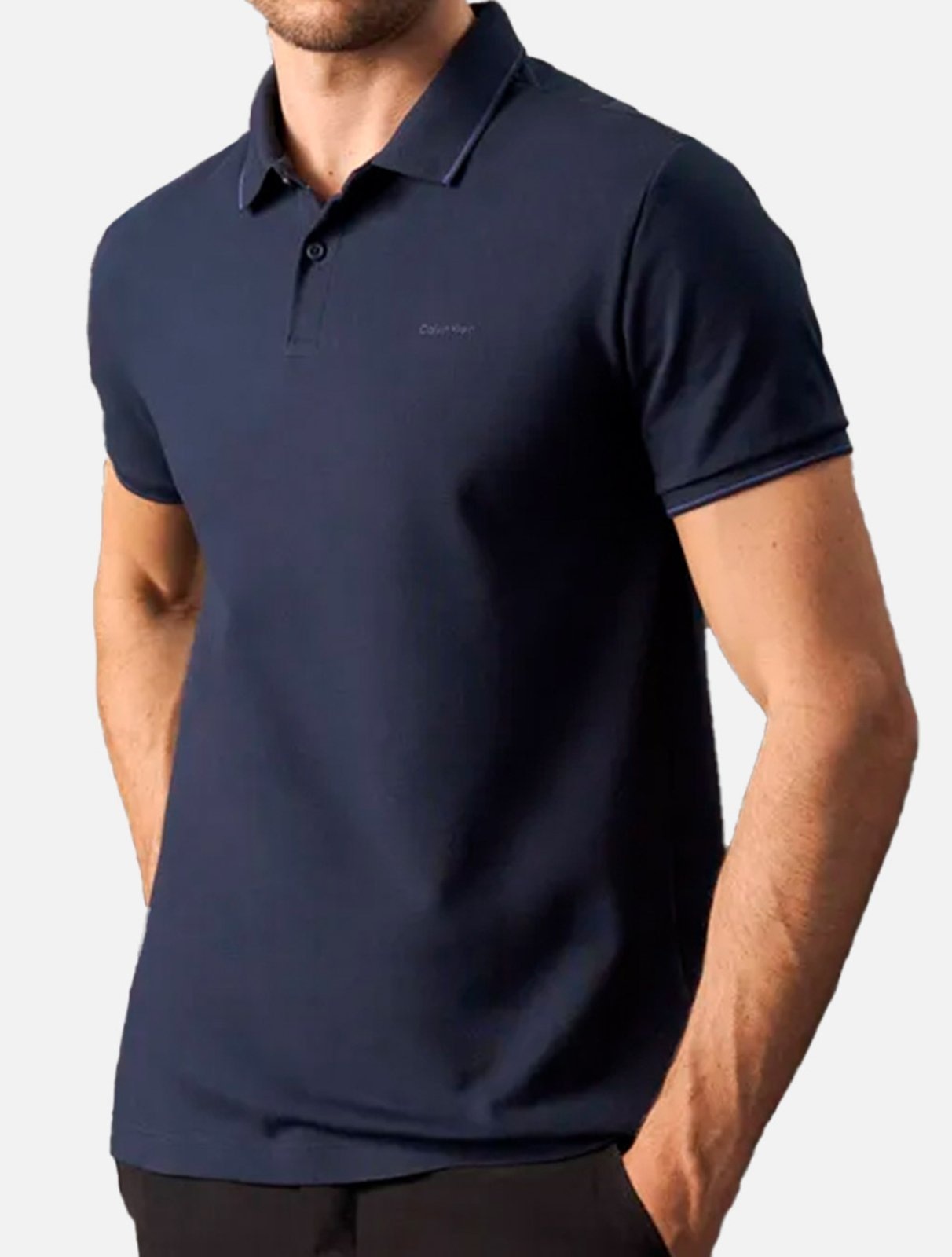 Imagem principal Polo Calvin Klein Masculin Slim Fit Calvin Klein azul marinho