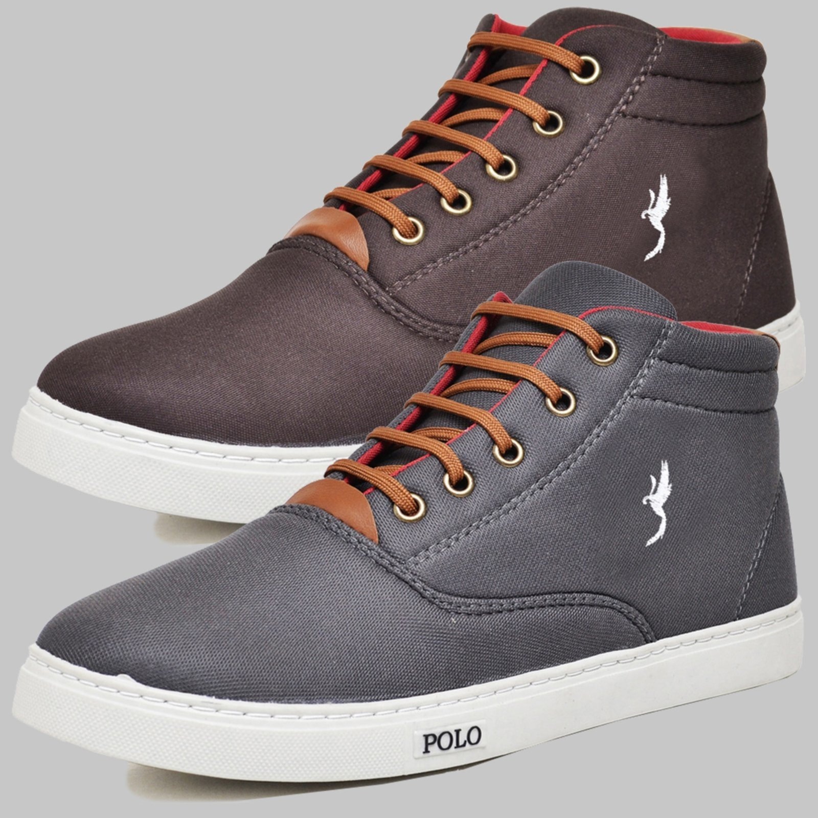 Imagem principal Kit 2 Pares Sapatênis Casual Botinha Masculino Polo Cinza/Café Polo Blu blu