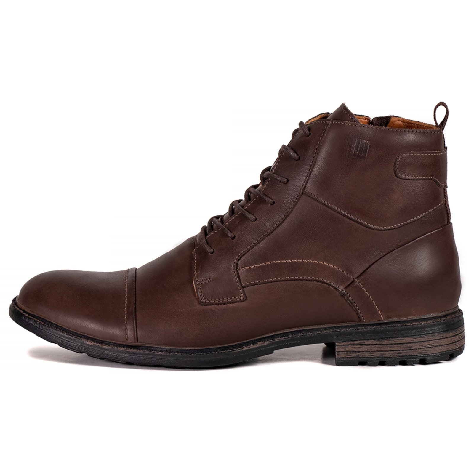Imagem principal Bota Coturno Masculino Casual Dunamis Forrado em Couro Café Lavini Shoes marrom