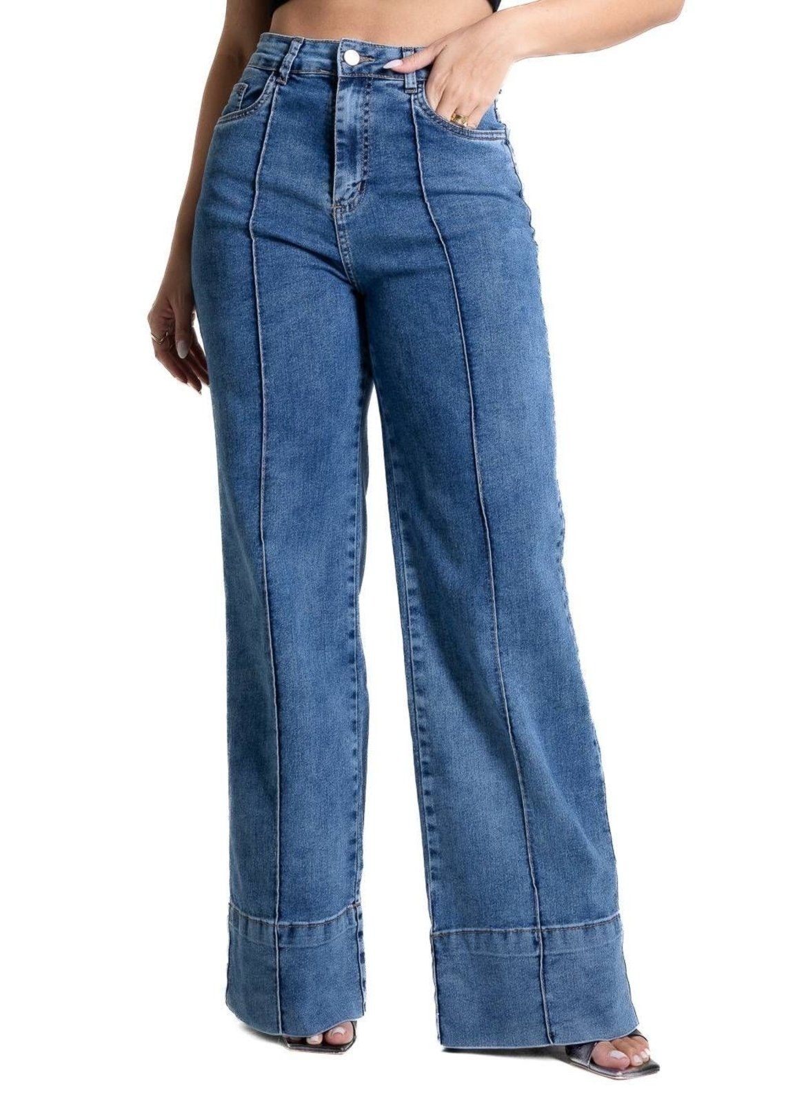Imagem principal Calça Jeans Sawary Wide Leg - 281764 Sawary azul