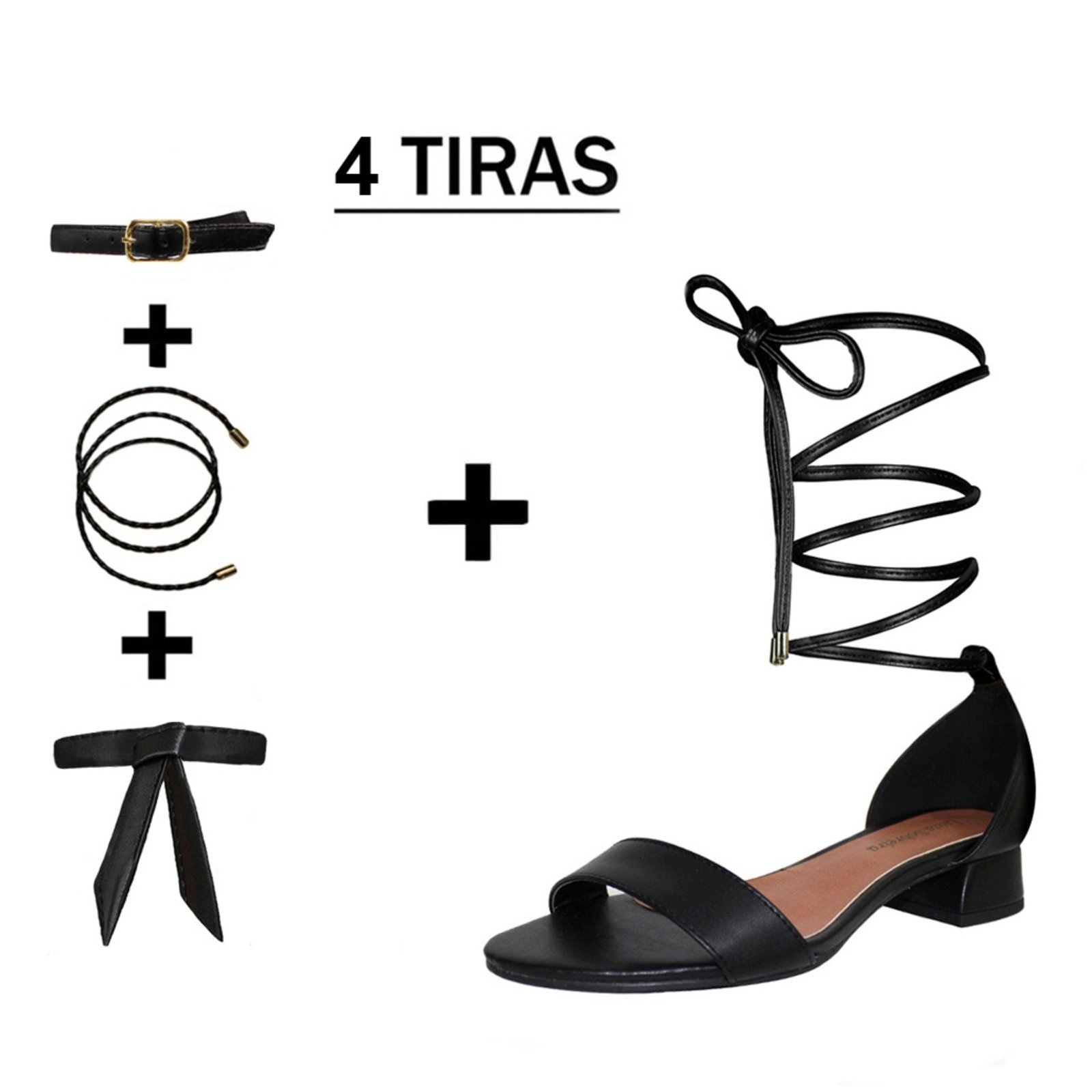 Imagem principal Sandália Troca Tira Salto Baixo Grosso 3cm Luiza Sobreira Preta Mod. 2143-2 Luiza Sobreira preto